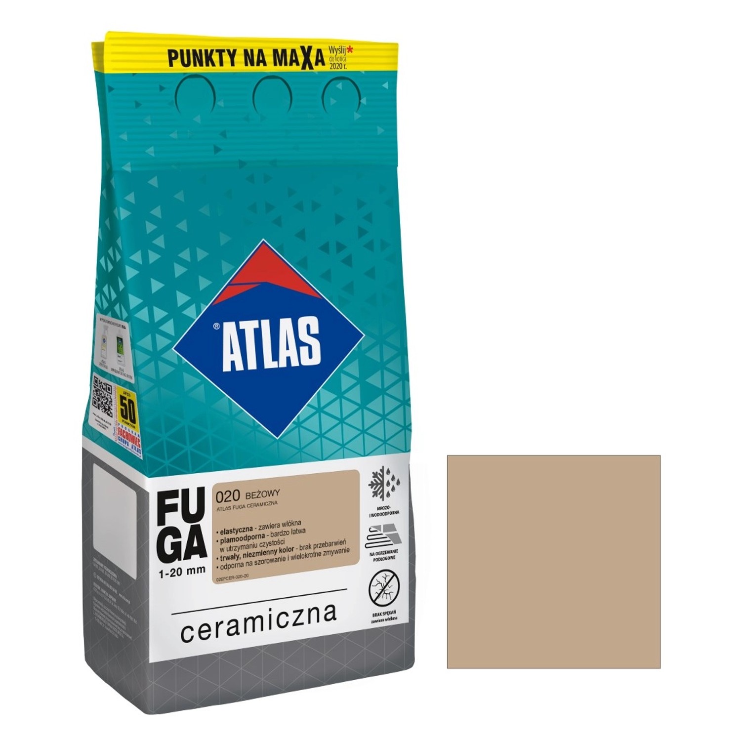 Atlas Fuga ceramiczna 020 beżowy 5 kg