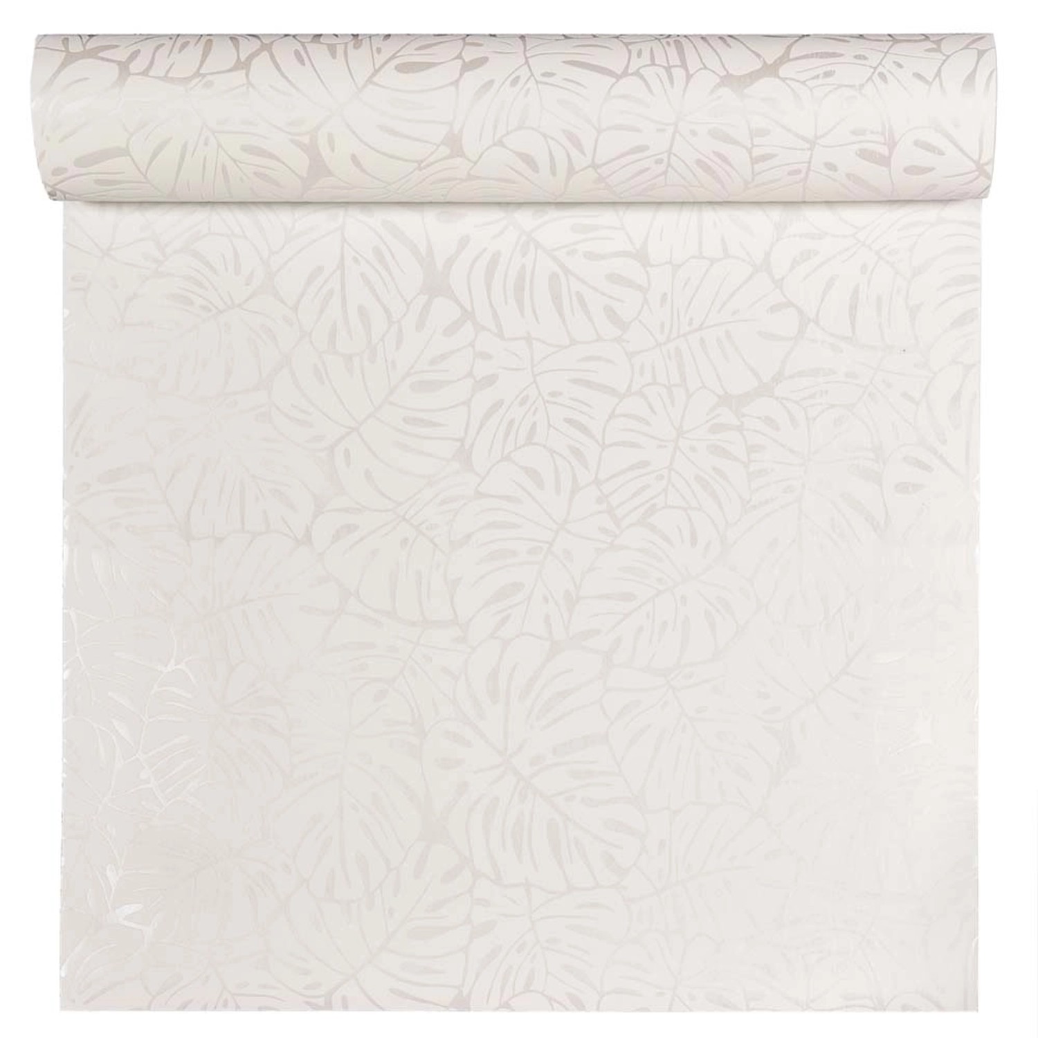 Tapeta winylowa na flizelinie LIŚCIE MONSTERY biała