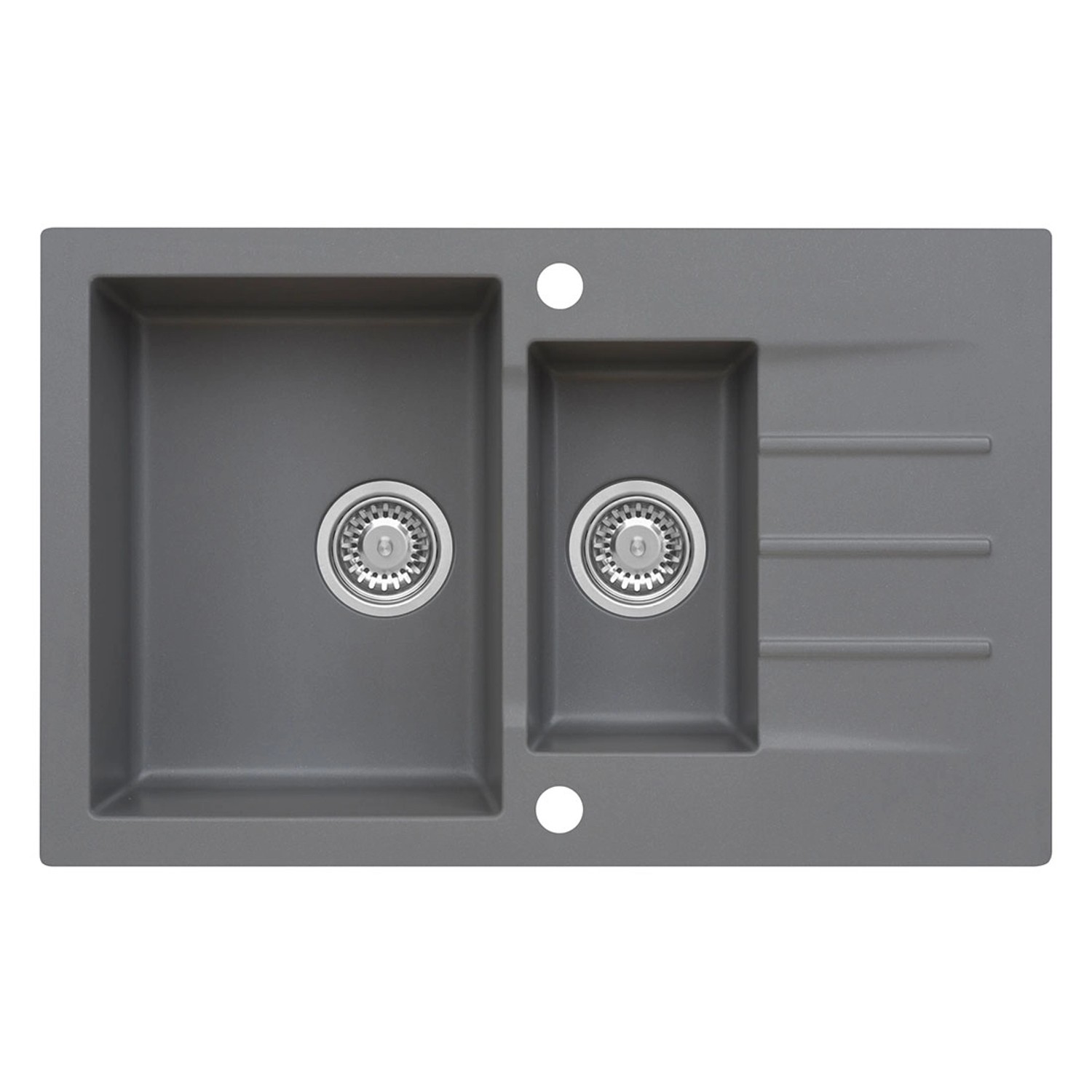 Zlewozmywak Mojito 1,5-kom. z półociekaczem, szary 79x50 cm