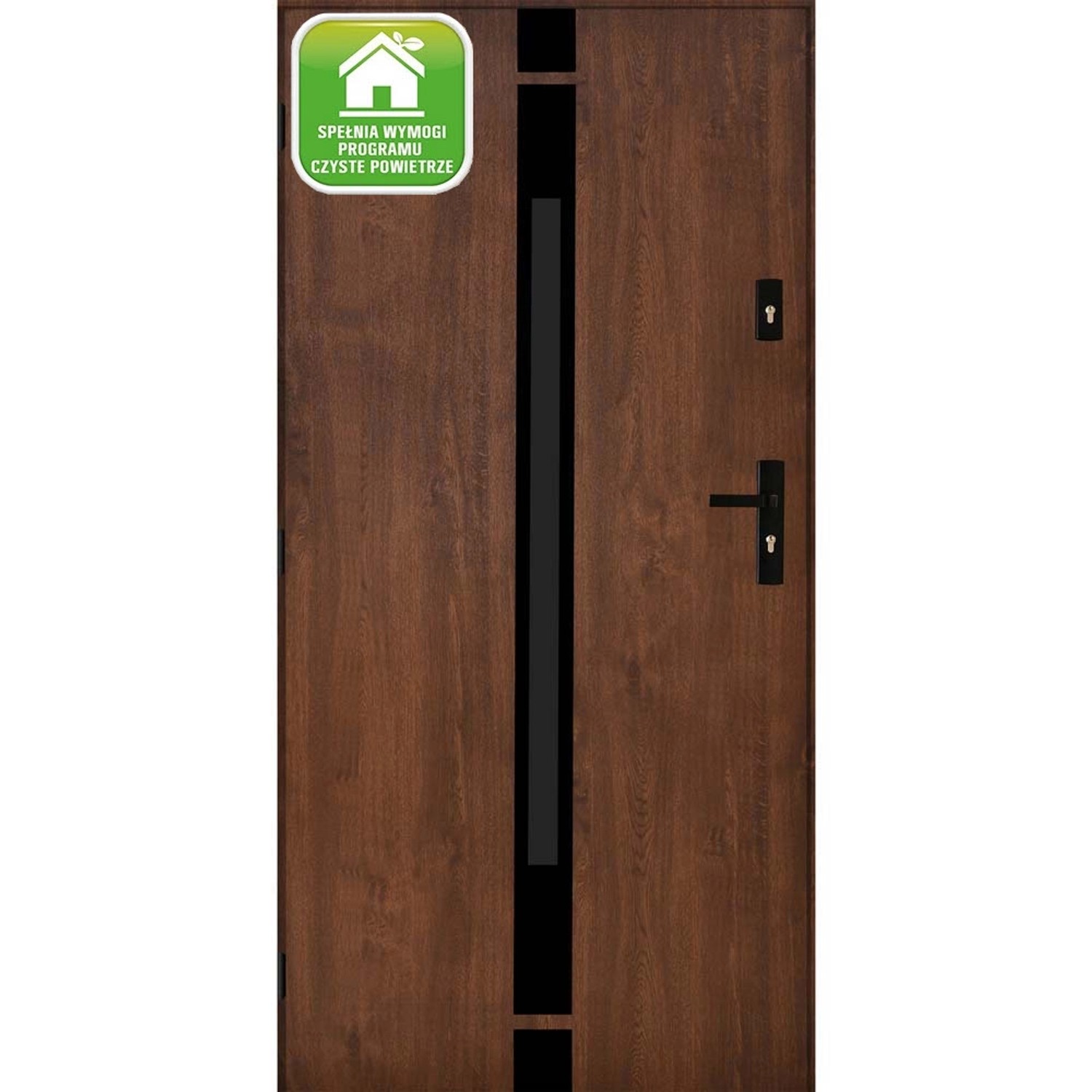 Drzwi zewnętrzne stalowe Silves orzech 90L