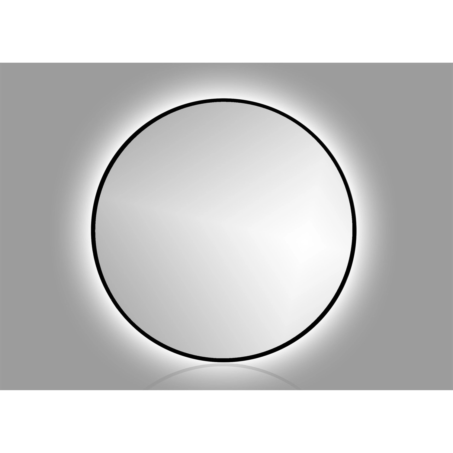 Lustro z LED Round Line czarna rama 60
