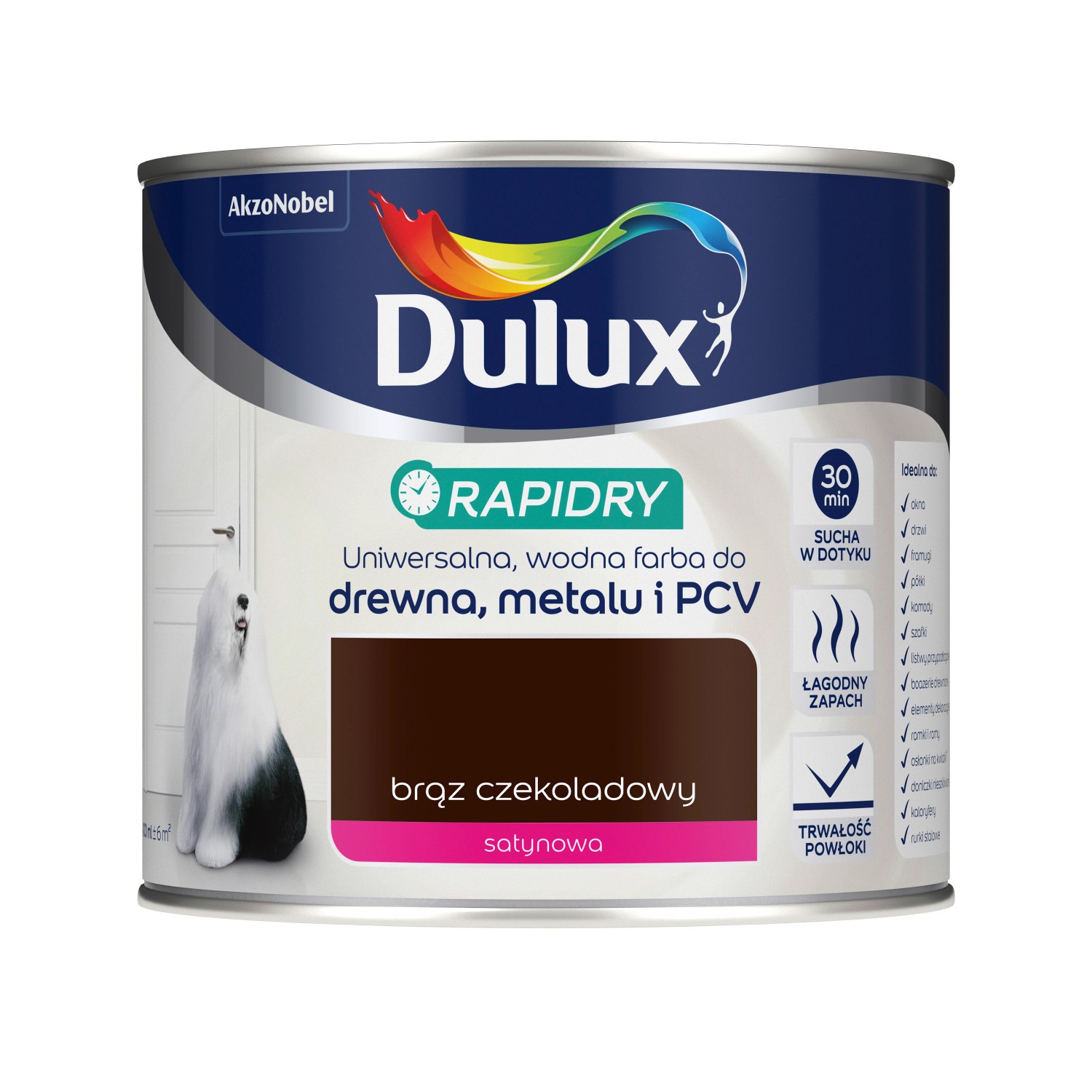 Dulux Farba akrylowa Rapidry brąz czekoladowy 400 ml