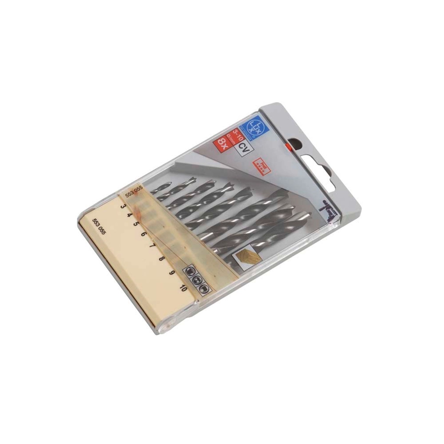 Lux Zestaw wierteł do drewna 8 części 3 mm - 10 mm