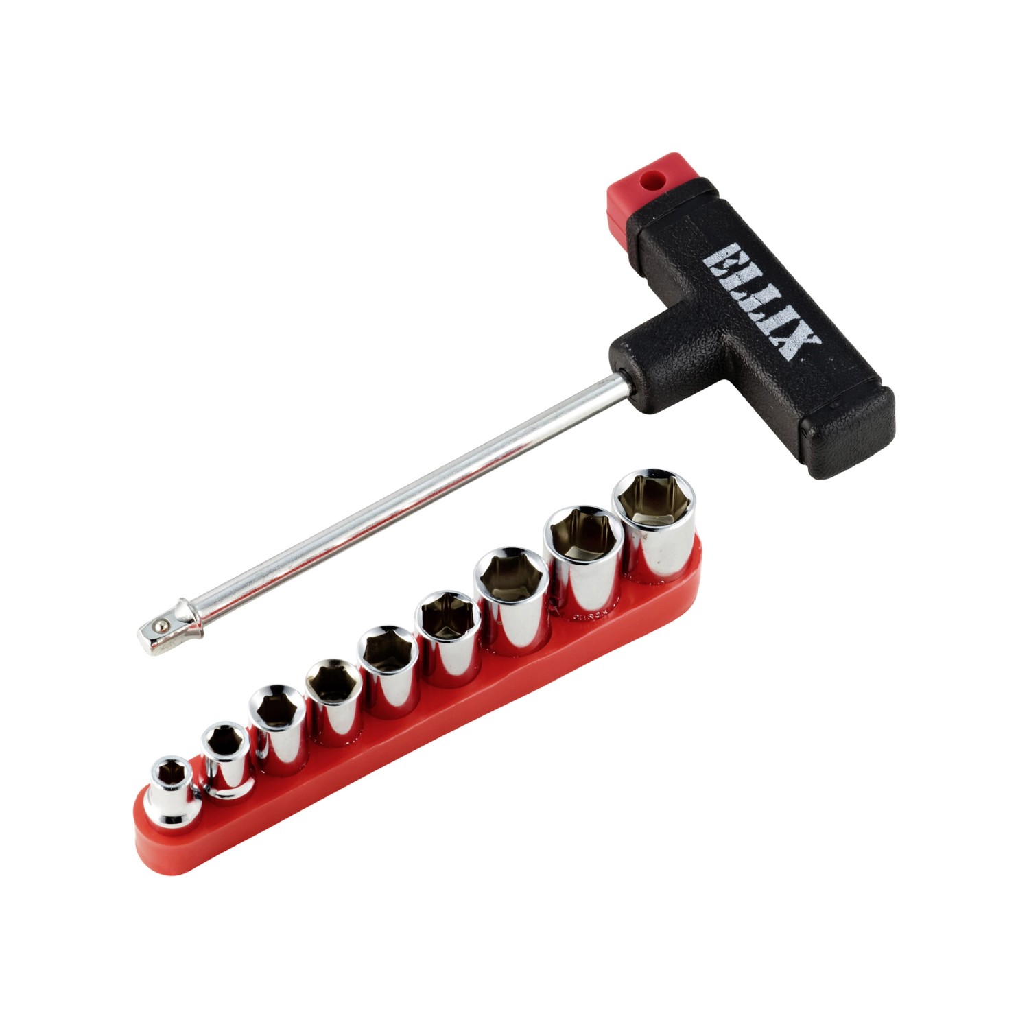 Ellix Zestaw kluczy nasadowych z uchwytem T 10-częściowy