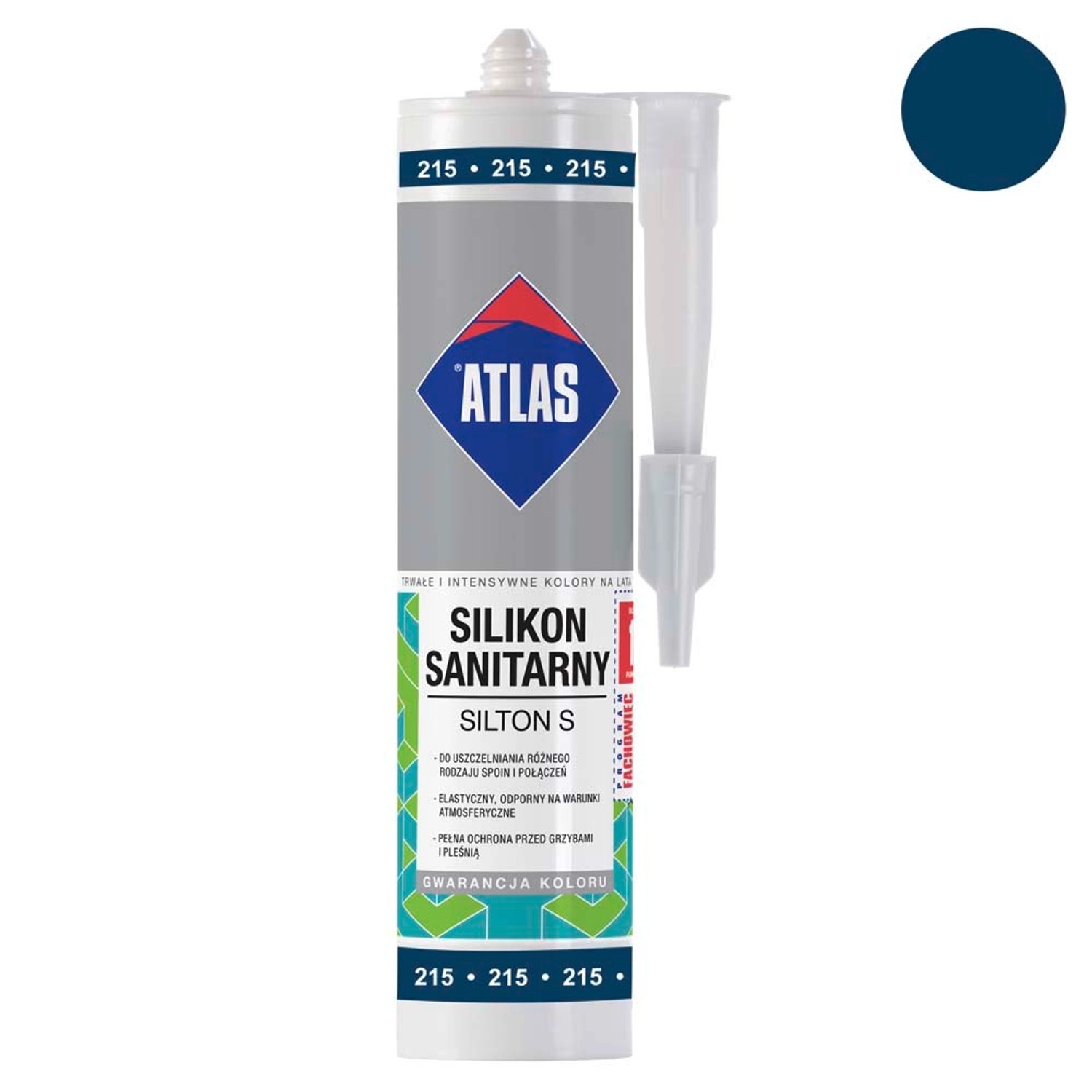 Atlas Silikon sanitarny Silton S 215 atramentowy 280 ml
