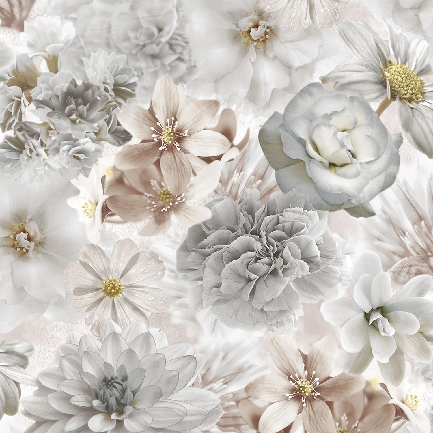 Tapeta winylowa na flizelinie KWIATY jasne