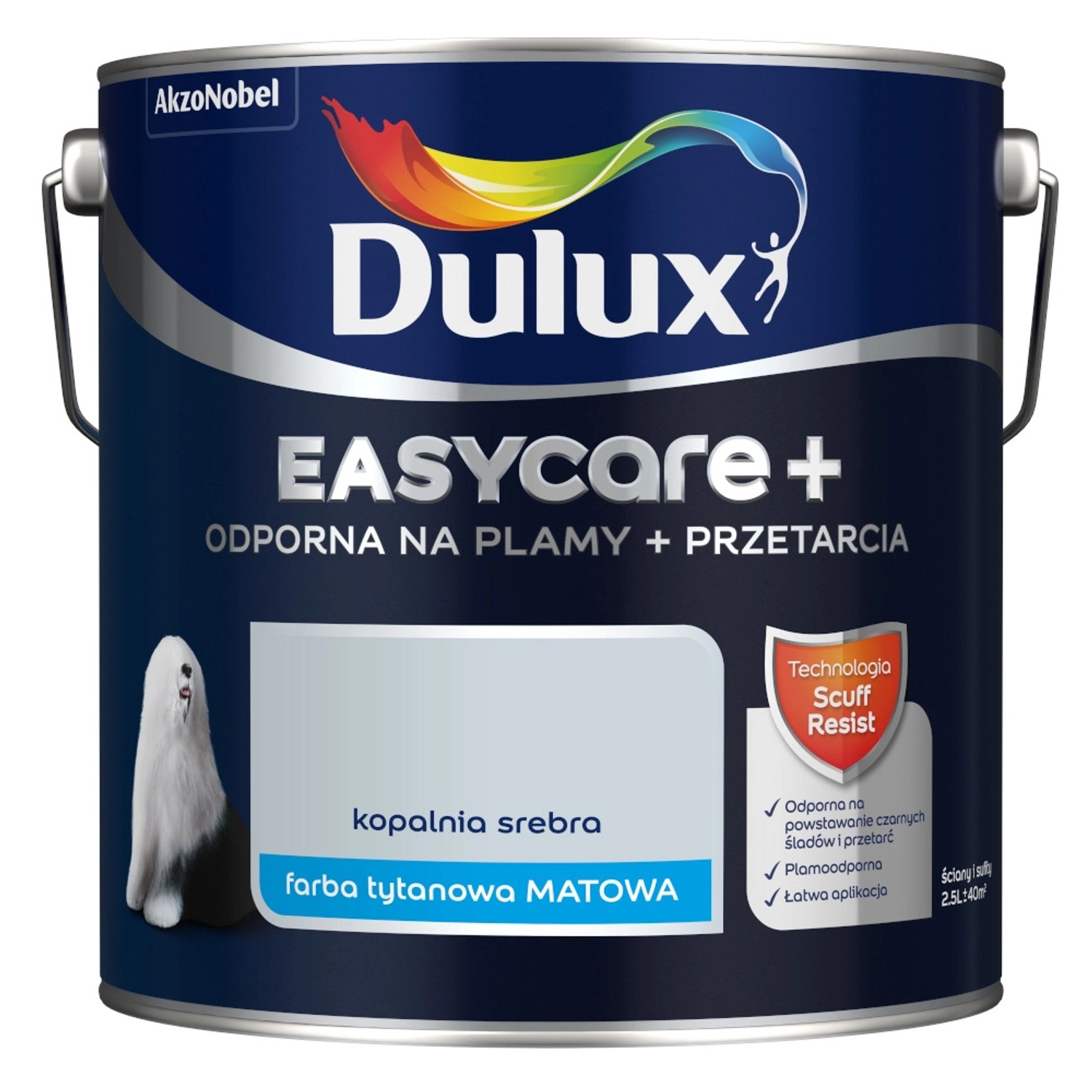Farba Dulux EasyCare+ kopalnia srebra 2,5L