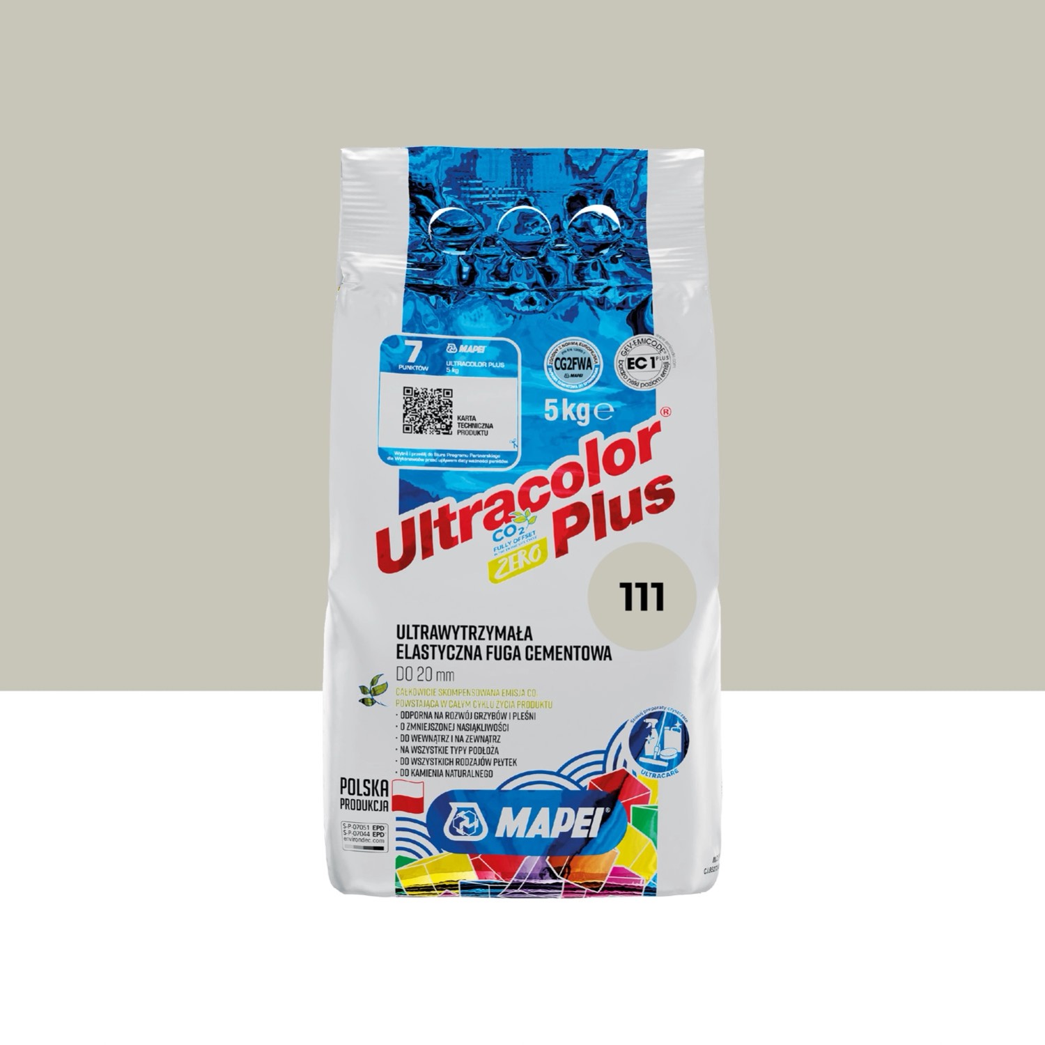 Mapei Fuga elastyczna UltraColor Plus 111 srebrna 5 kg