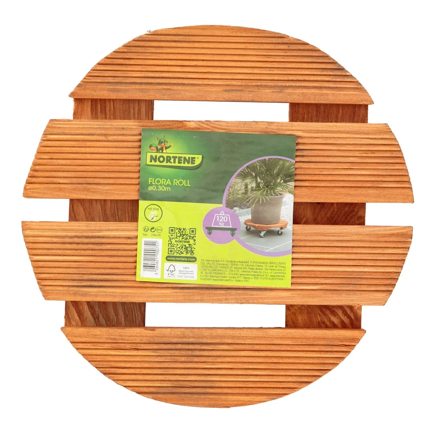 Podstawka drewniana na kółkach - śr. 30 cm