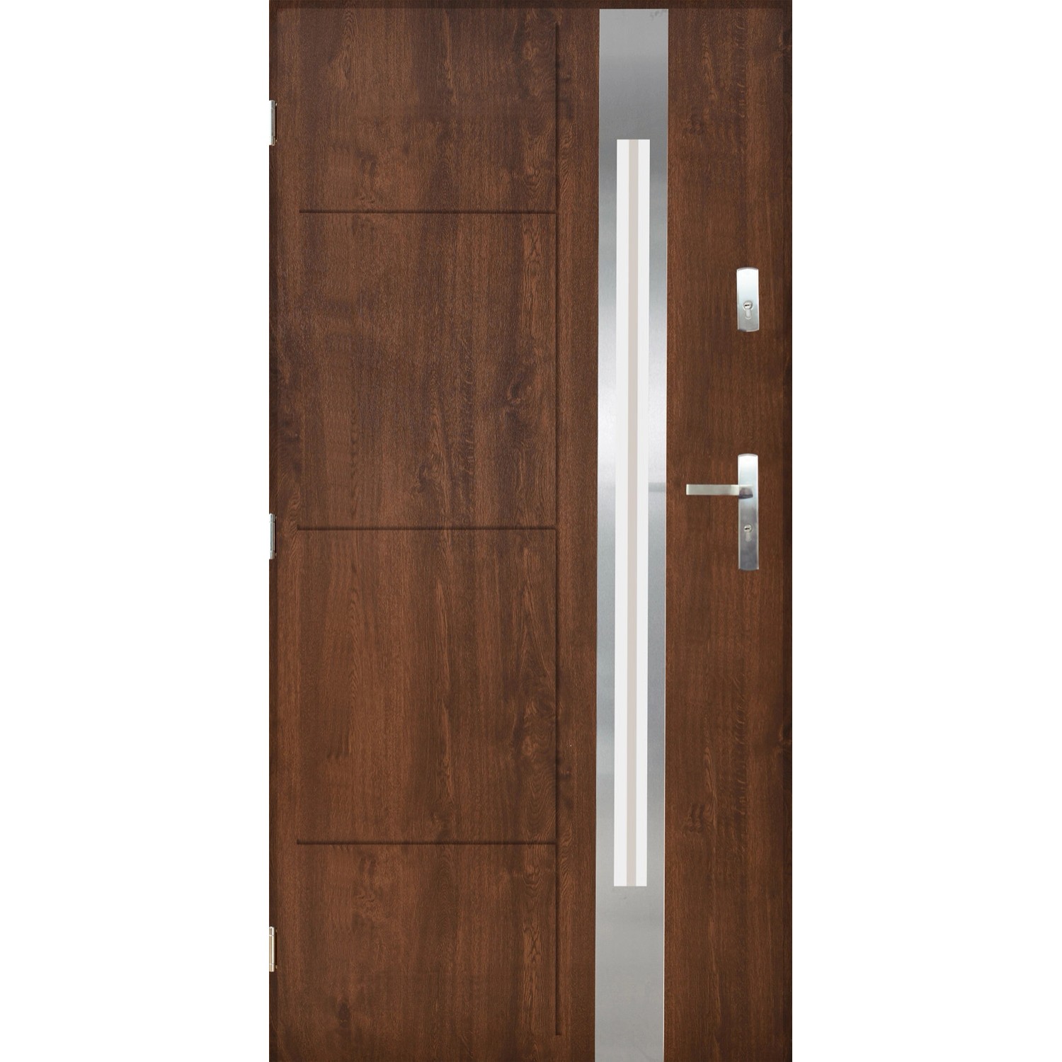 Sedro Drzwi zewnętrzne stalowe Madryt orzech 90L