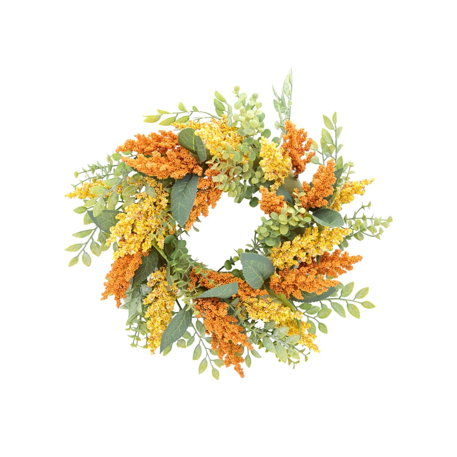 Wianek sztuczny żółto-pomarańczowy - śr. 30 cm