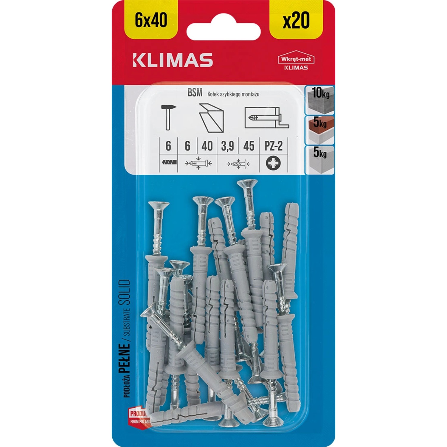 Wkręt-met Kołek wbijany 6 mm x 40 mm