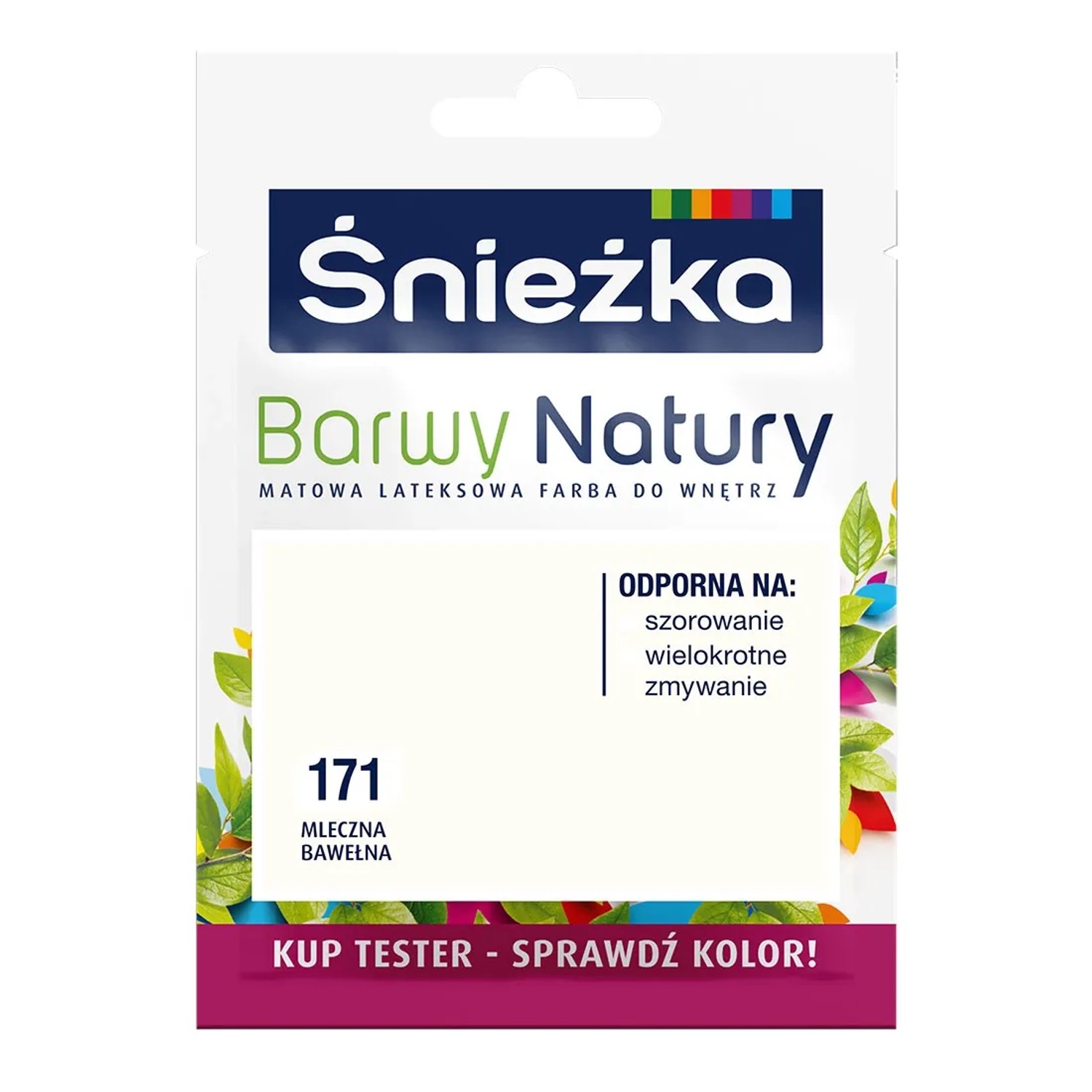Tester farby Śnieżka Barwy Natury mleczna bawełna 25 ml