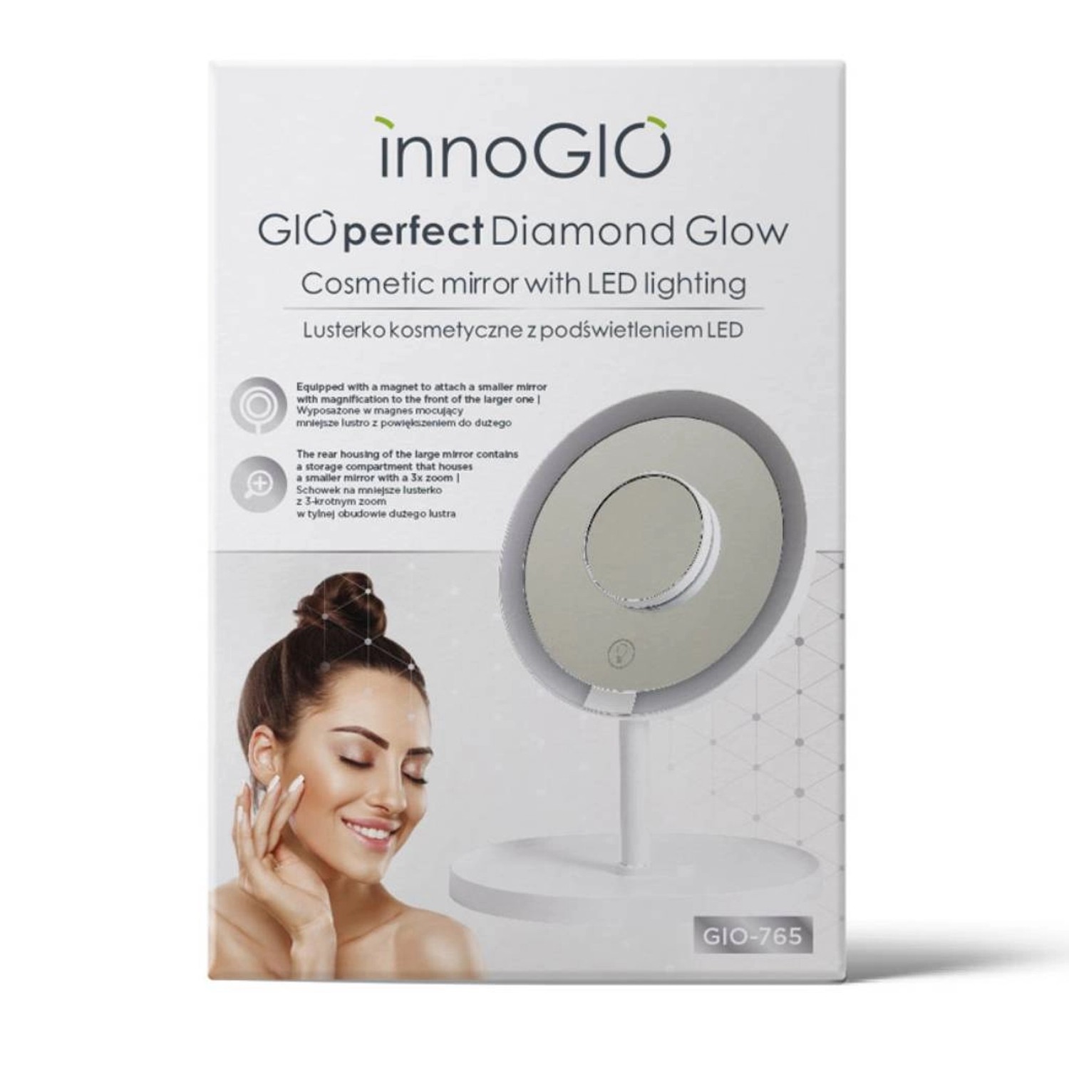 Lusterko kosmetyczne GIOperfect LED z podświetleniem