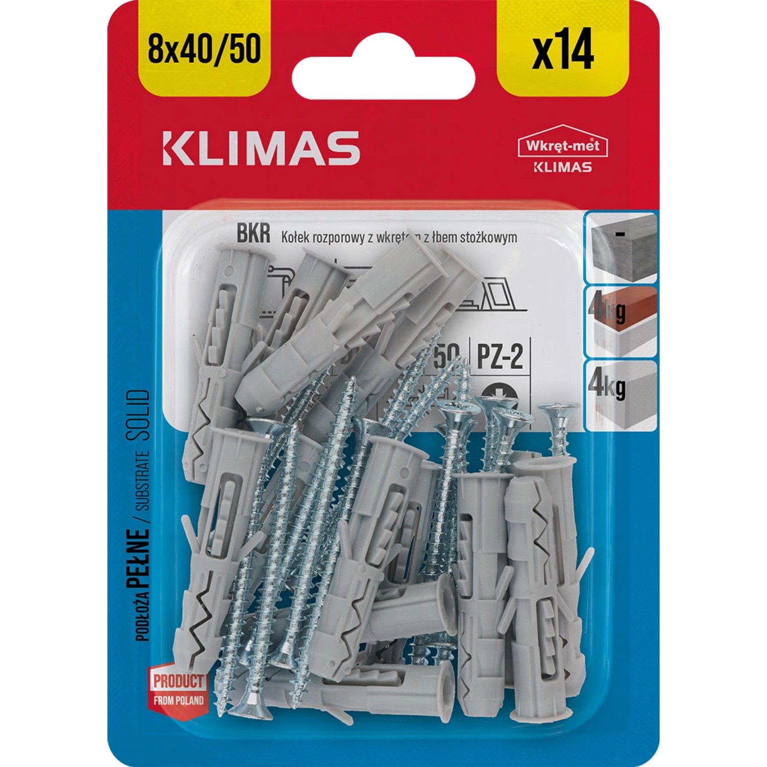 Wkręt-met Kołek rozporowy z łbem stożkowym 8 mm x 50 mm