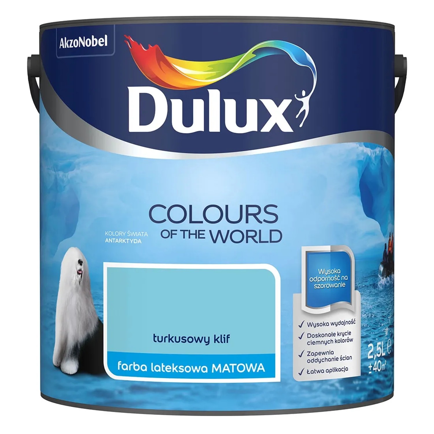 Farba Dulux Kolory Świata turkusowy klif 2,5 l