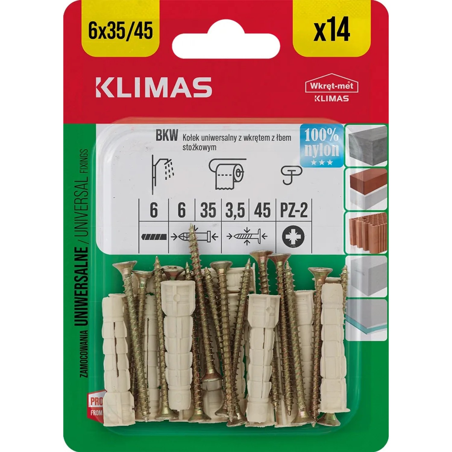 Wkręt-met Kołek rozporowy wszechstronny 6 mm x 45 mm