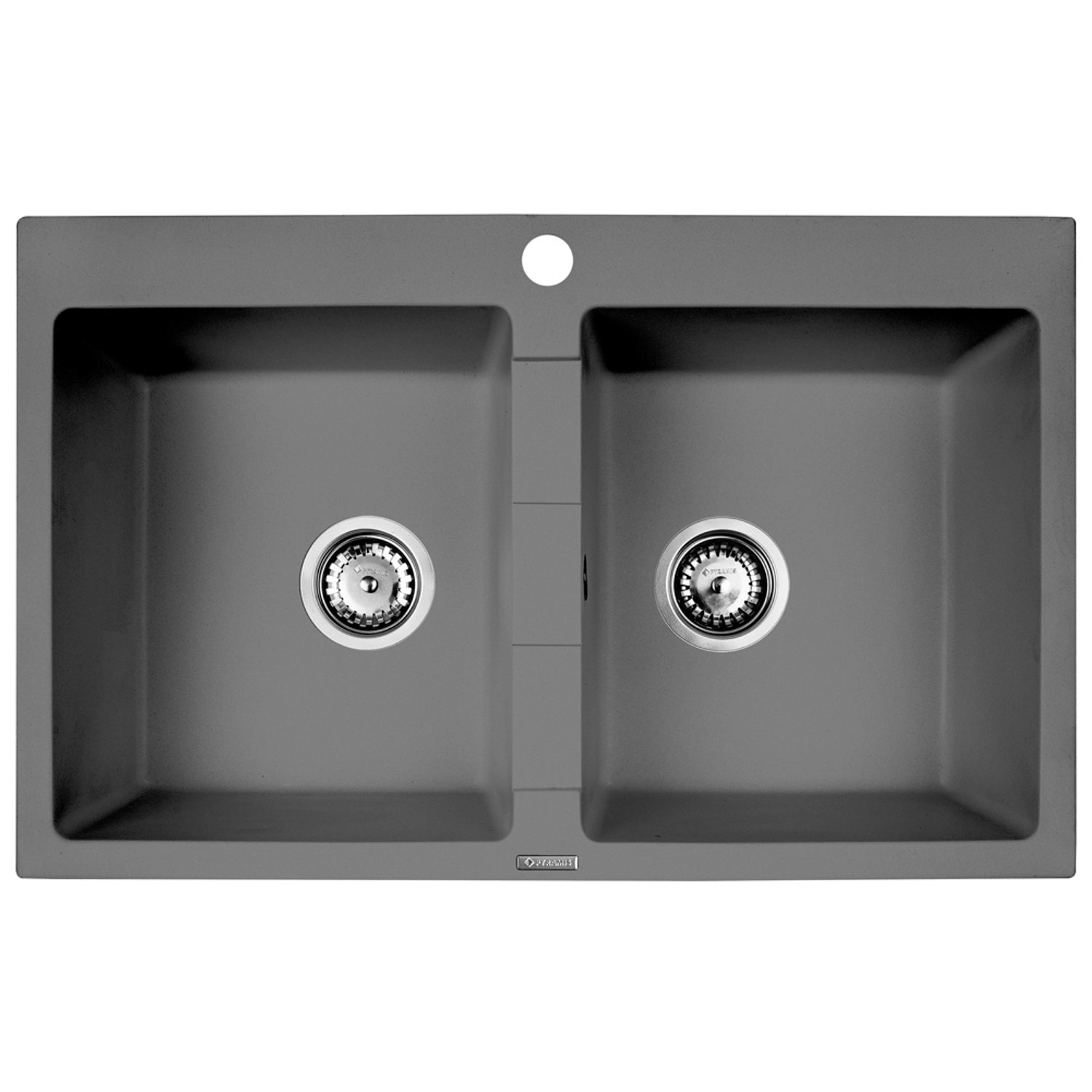 Pyramis Zlewozmywak Poros 2-kom. szary 78x50 cm