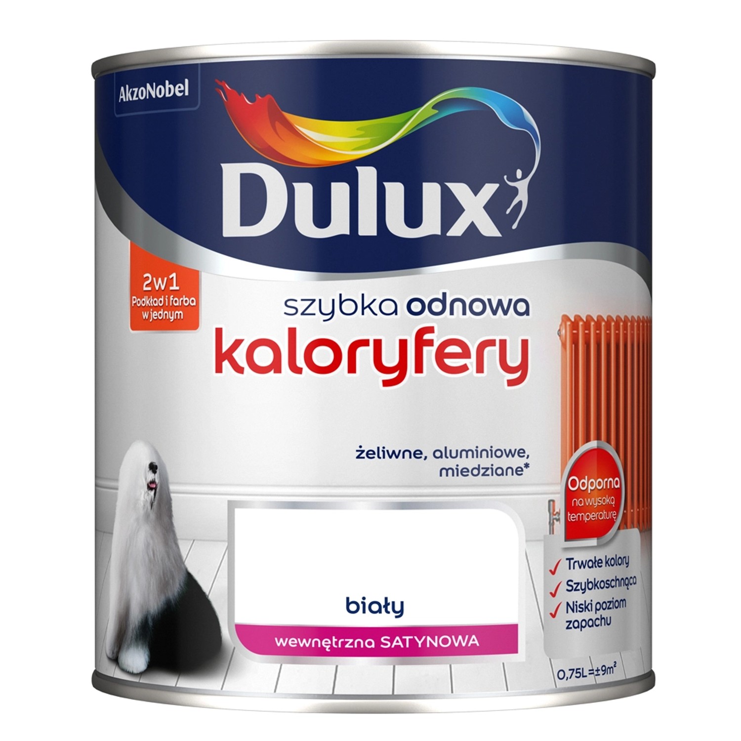 Dulux Szybka Odnowa Kaloryfery biała satynowa 750 ml