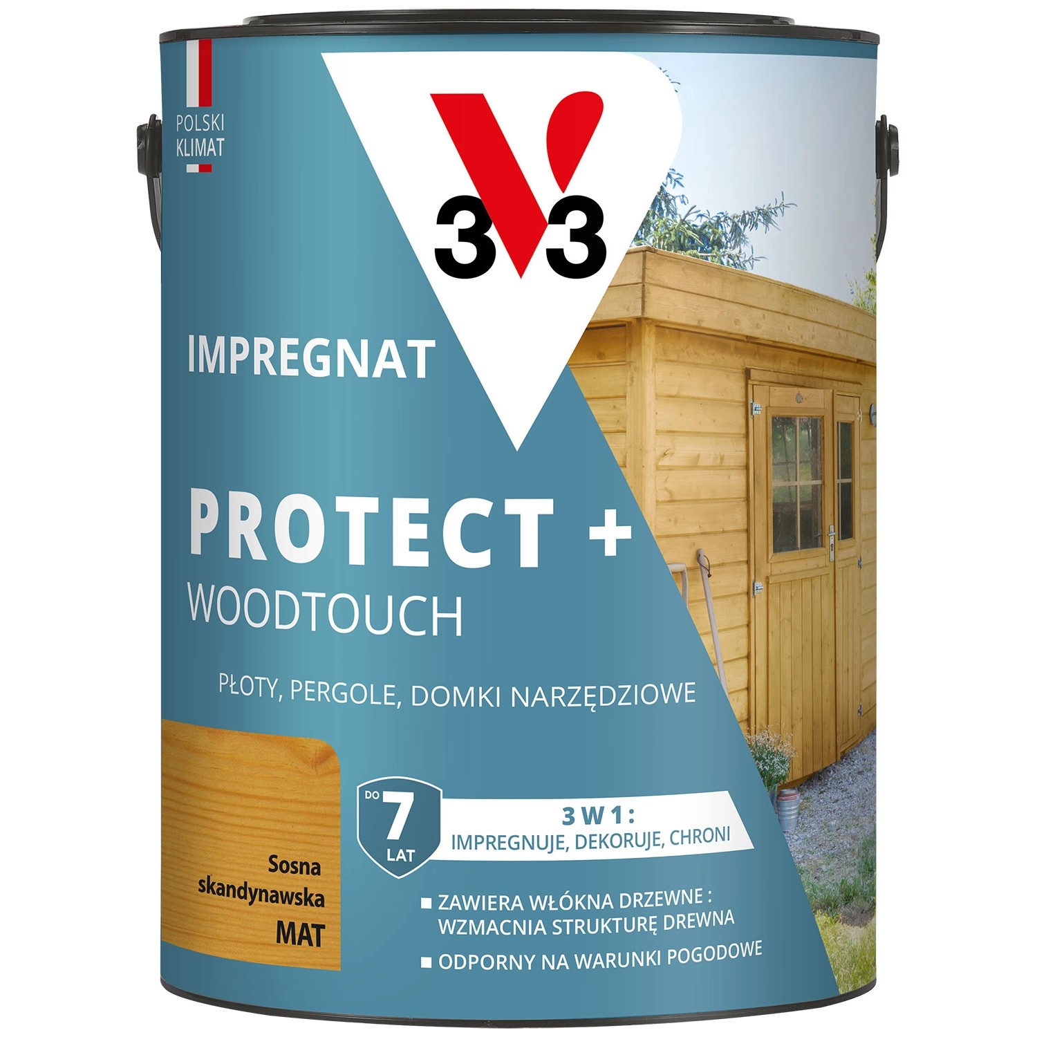 V33 Impregnat Protect+ sosna skandynawska 4,5L