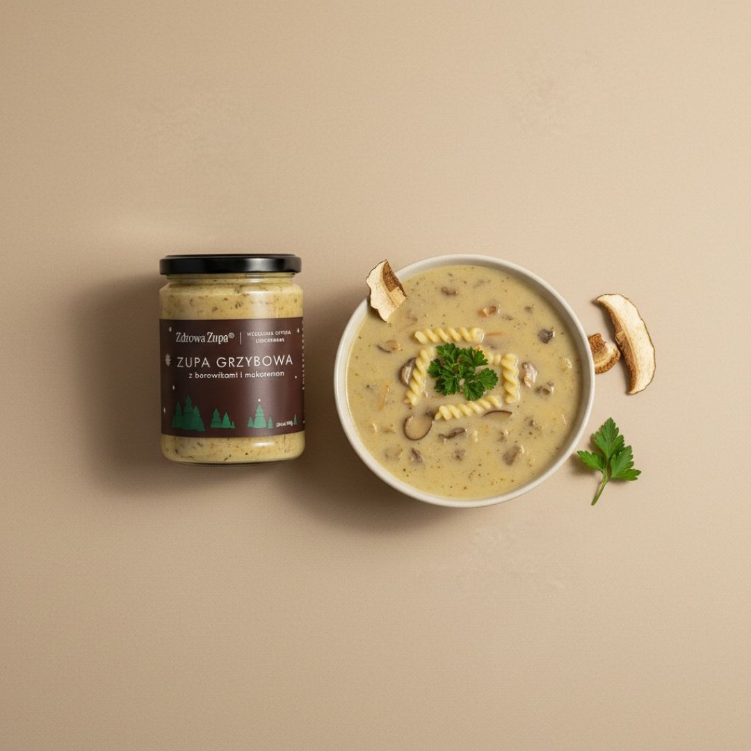 Grzybowa z borowikami i makaronem (bez glutenu, bez laktozy, czysty skład 540 ml, do lodówki)