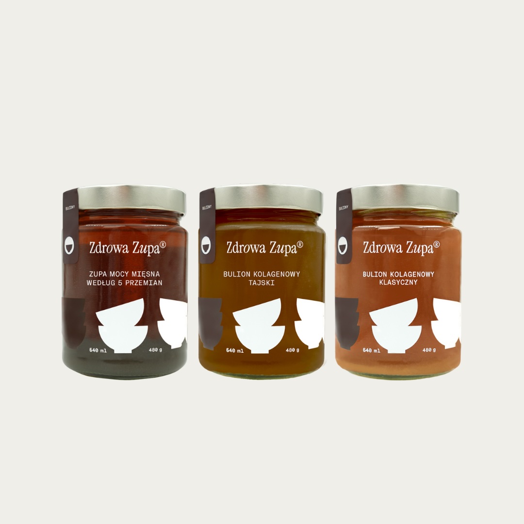 Kolagenowe TRIO (długo gotowane buliony, bez glutenu, bez laktozy, czysty skład 3 x 540 ml, do lodówki)