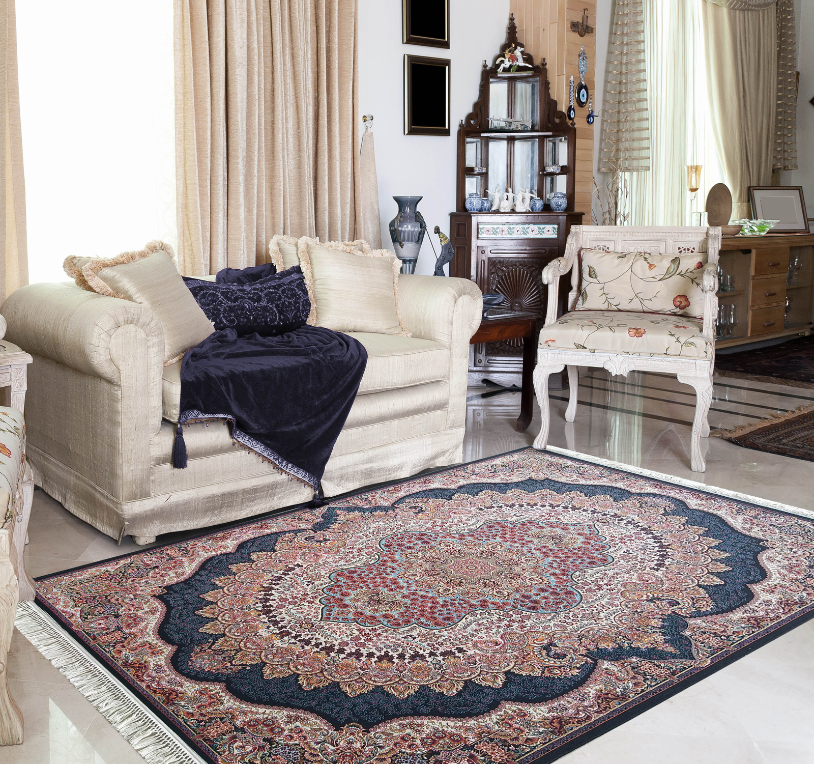 Kunsztowny dywan turecki- PERS- 04- czarny