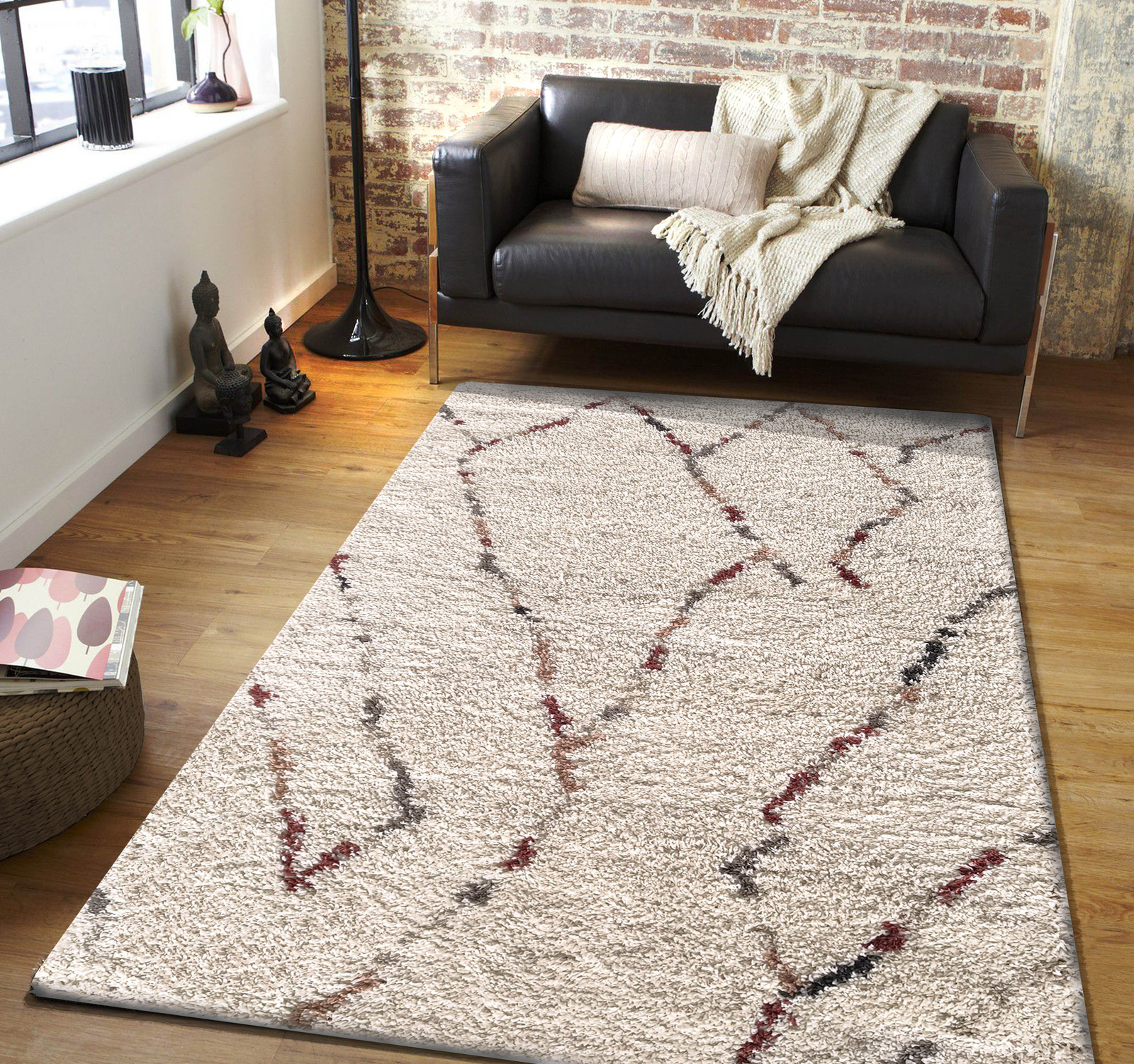 Dywan nowoczesny mięciutki Santo 04 - typu Shaggy - ecru