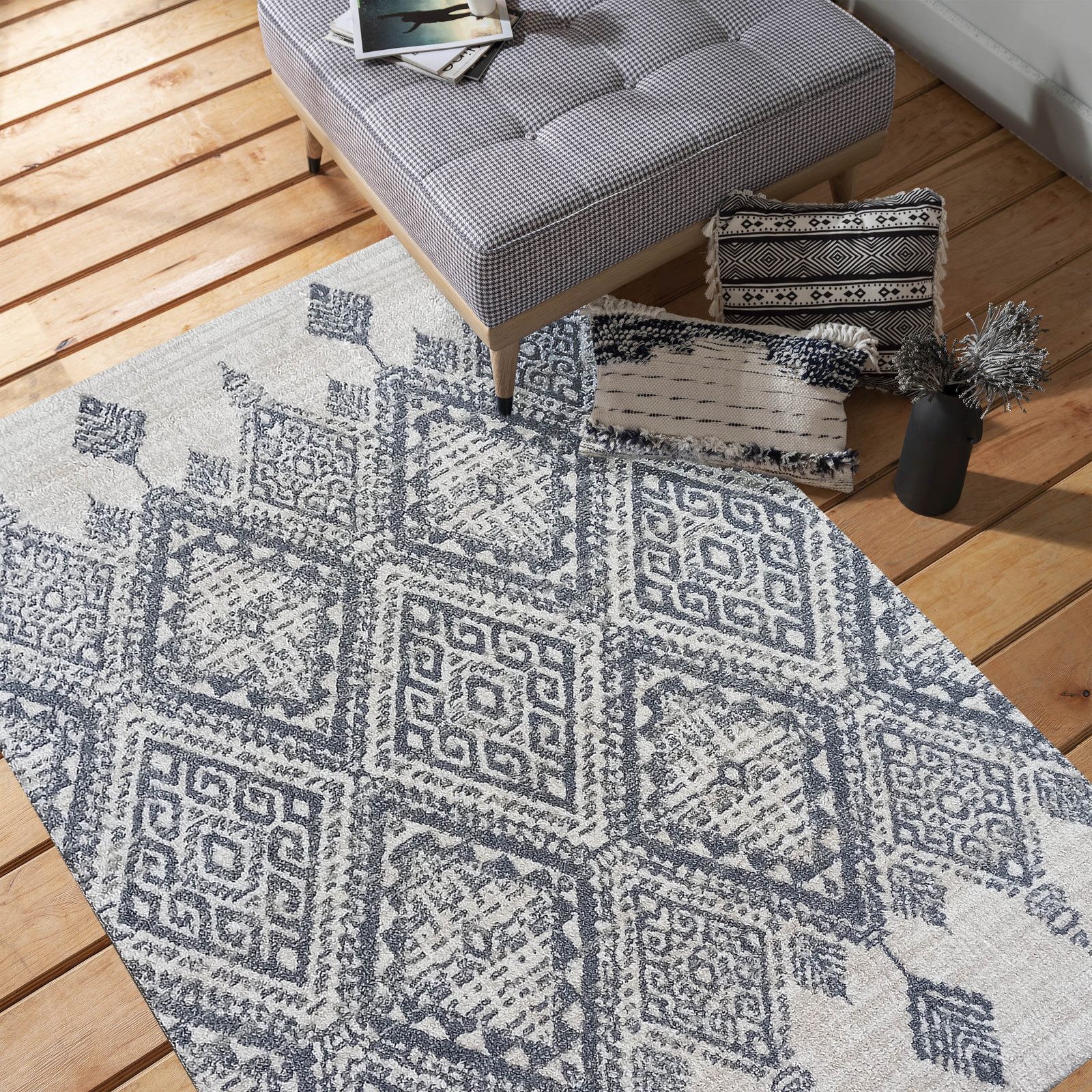 Dywan BCF- nowoczesny ROXANNE 01- szaro- beżowy