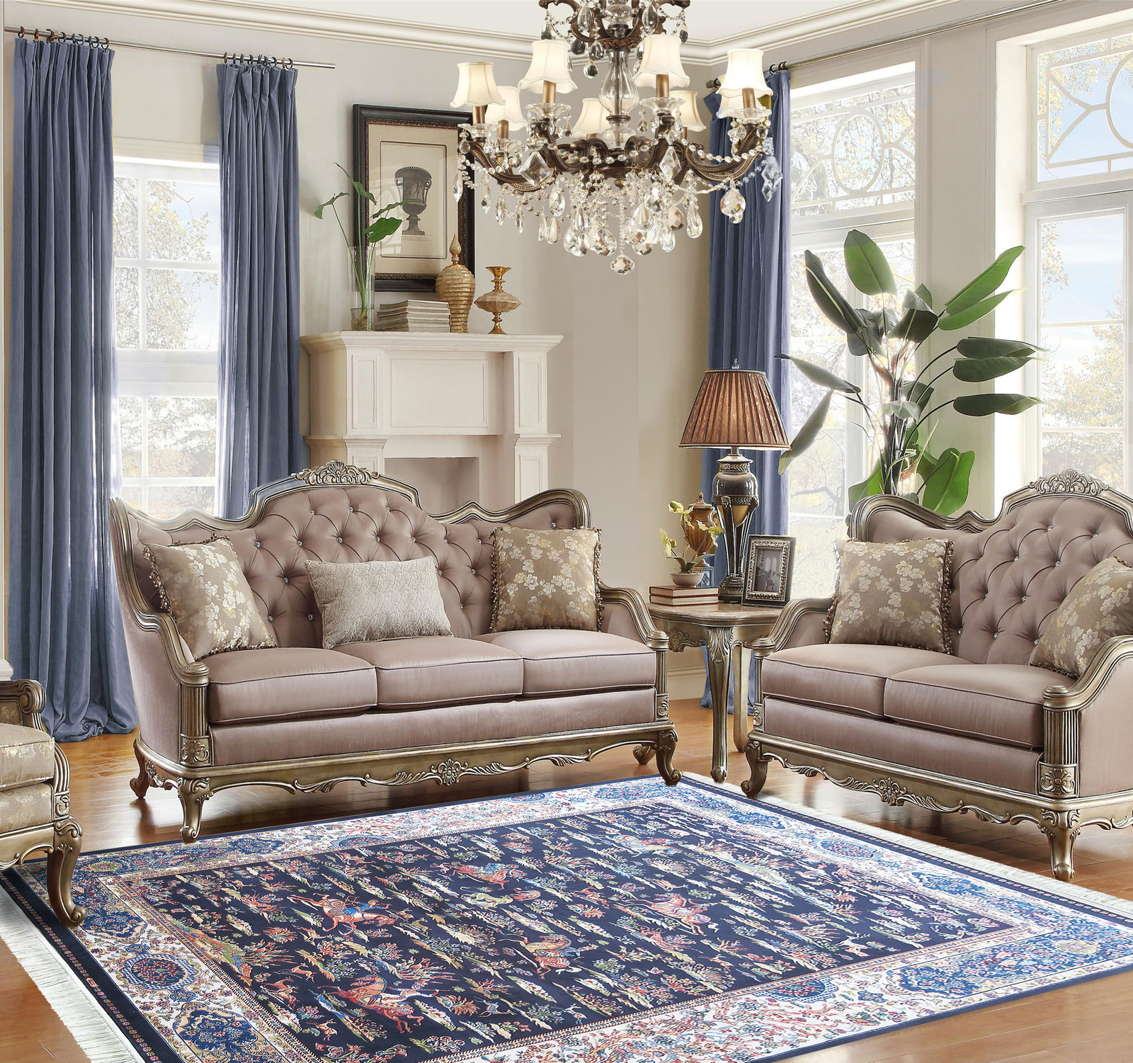 Wytworny dywan Qum Silk 10- granatowy