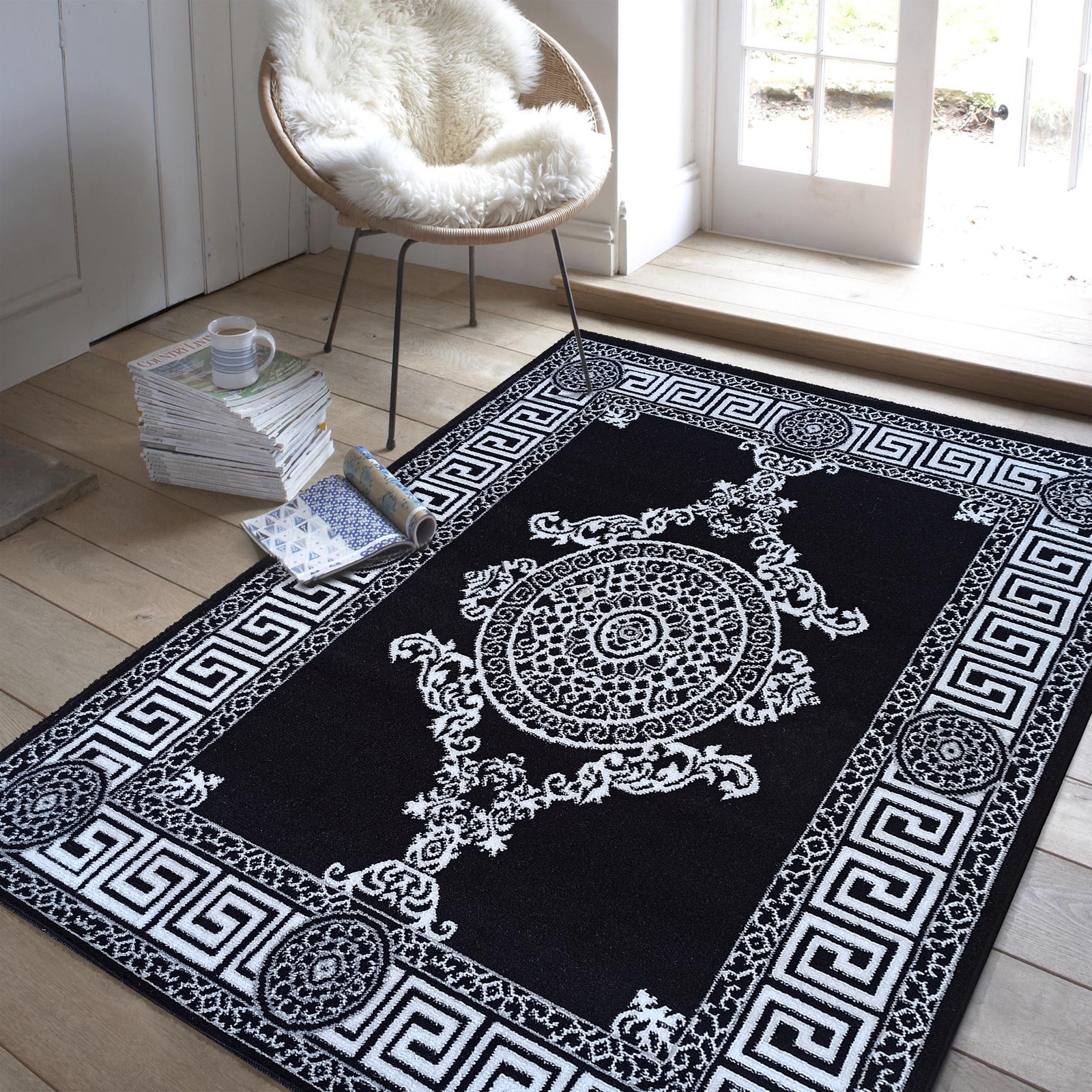 Dywan nowoczesny Selma 11 - grecki, czarny