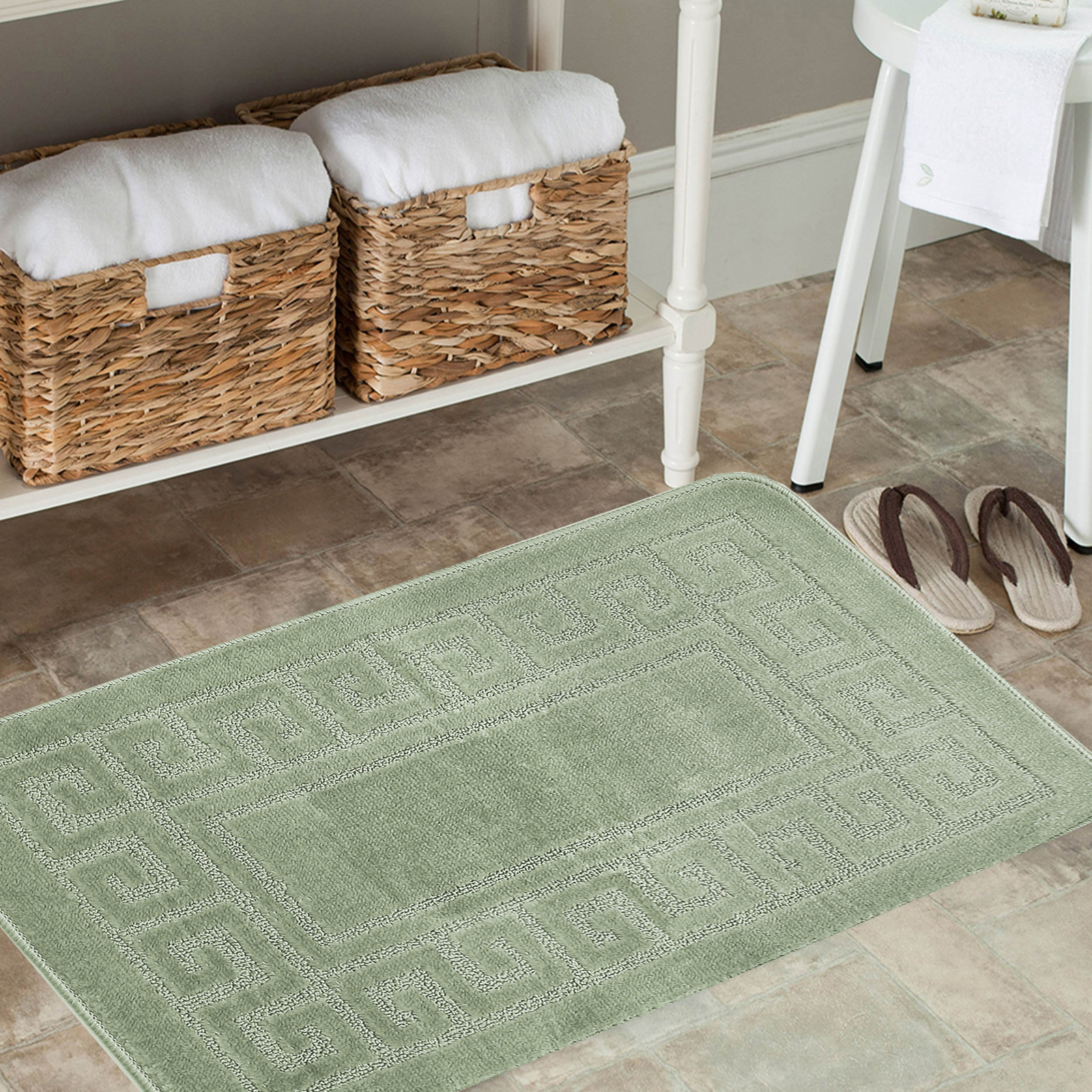 Komplet łazienkowy z wycięciem pod toaletę Montenegro GRECKI - pistacjowy