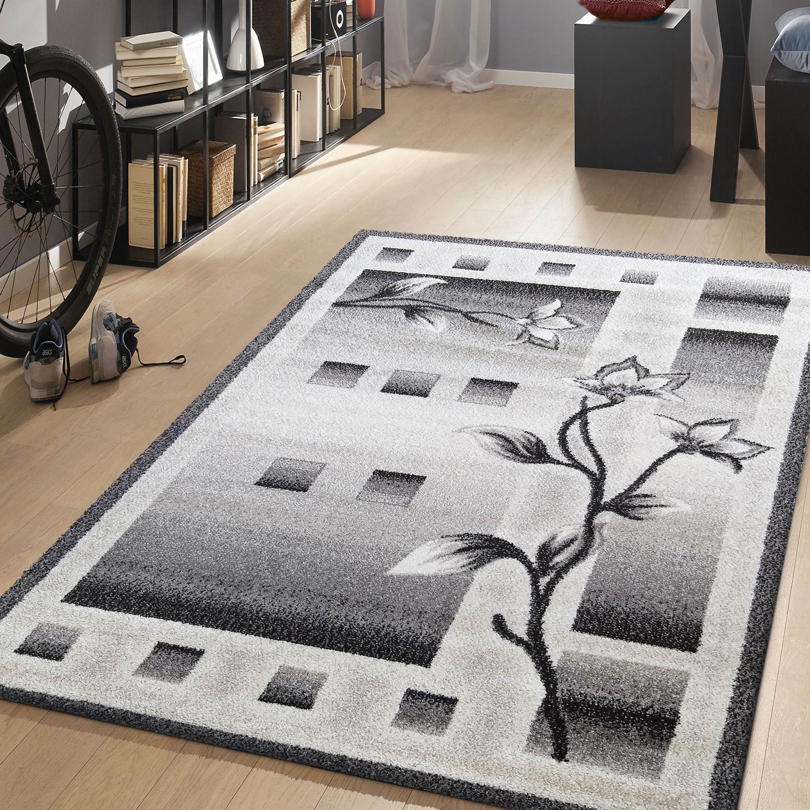 Dywan nowoczesny KOLORADO 02 szary kwiat