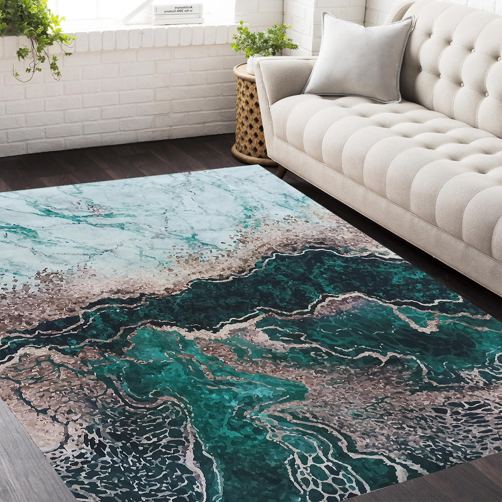 Dywan antypoślizgowy Heos New 111 - zielony- bez frędzli