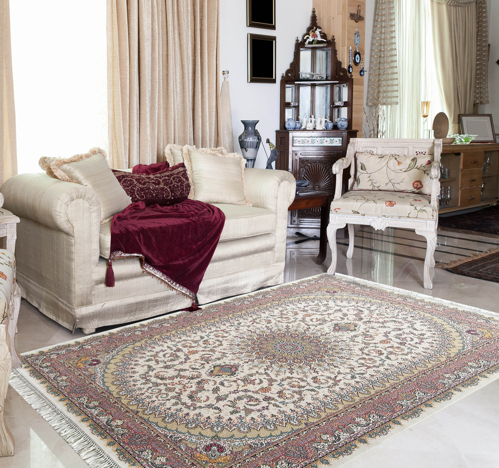 Kunsztowny dywan turecki- PERS- 02- wielokolorowy