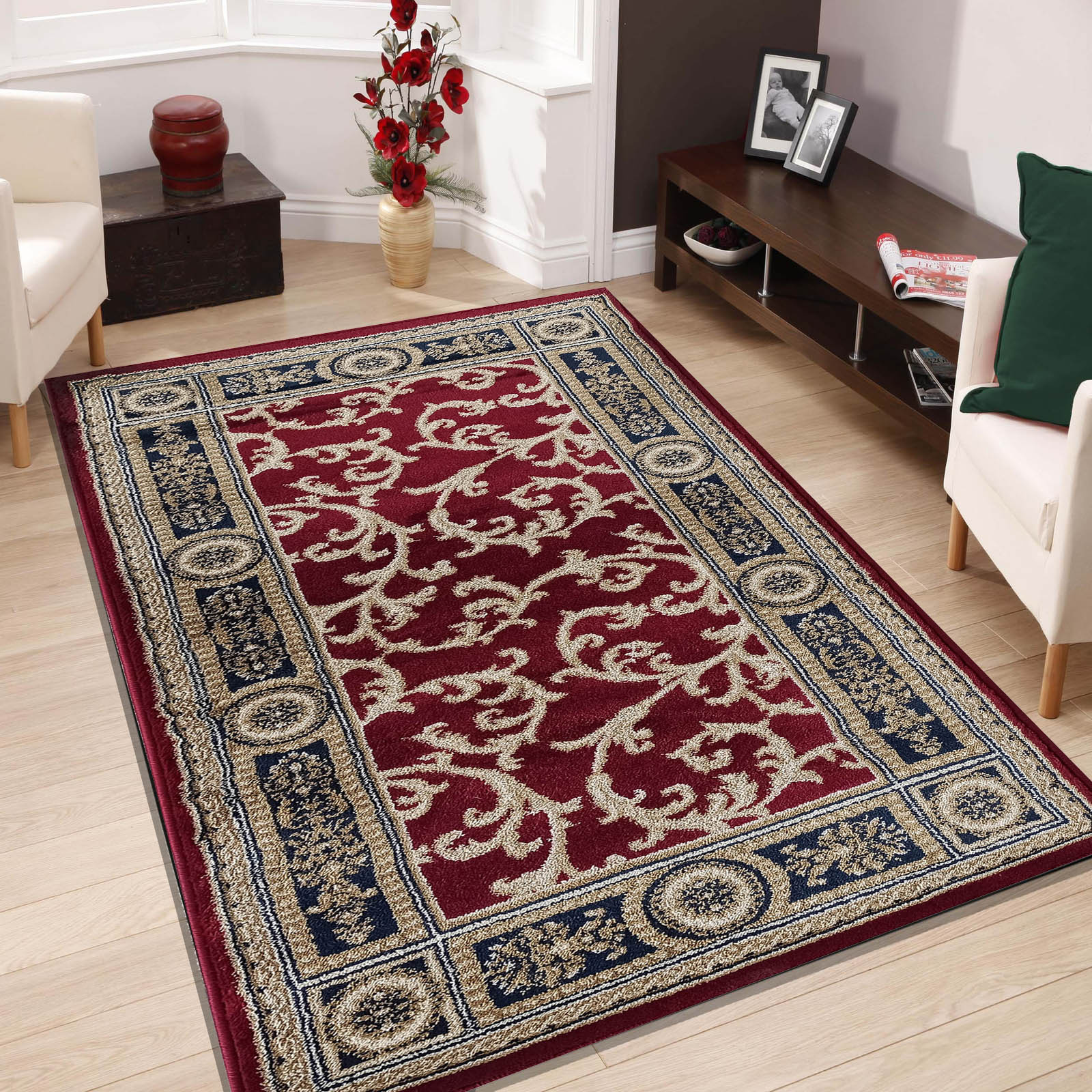 Dywan ekskluzywny czerwony Kashmir New 01