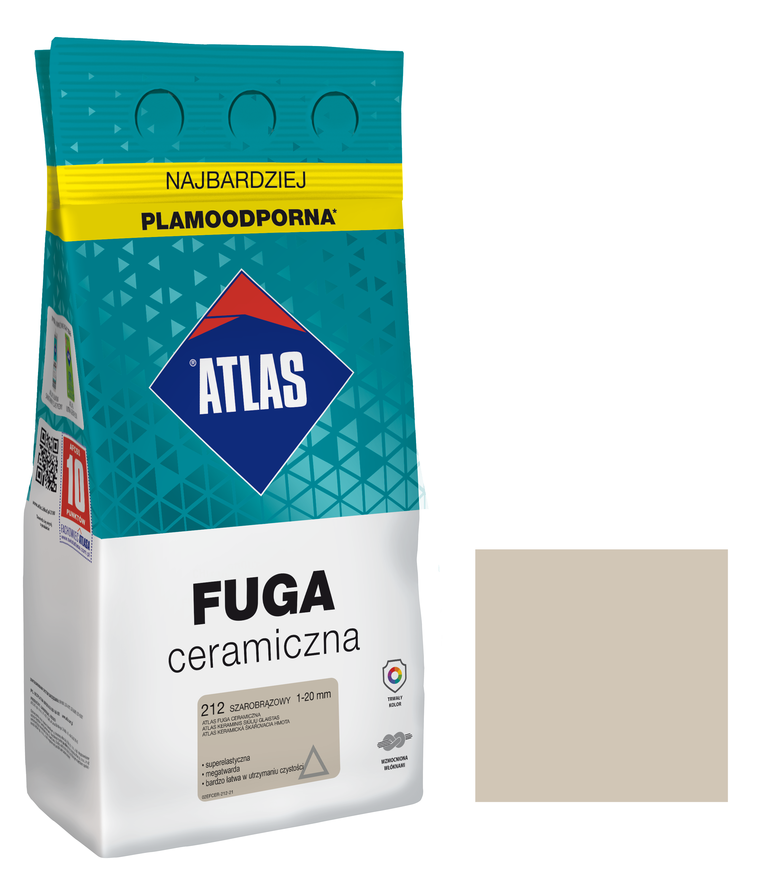 ATLAS FUGA CERAMICZNA 1-20MM 212 SZAROBRĄZOWA 5KG