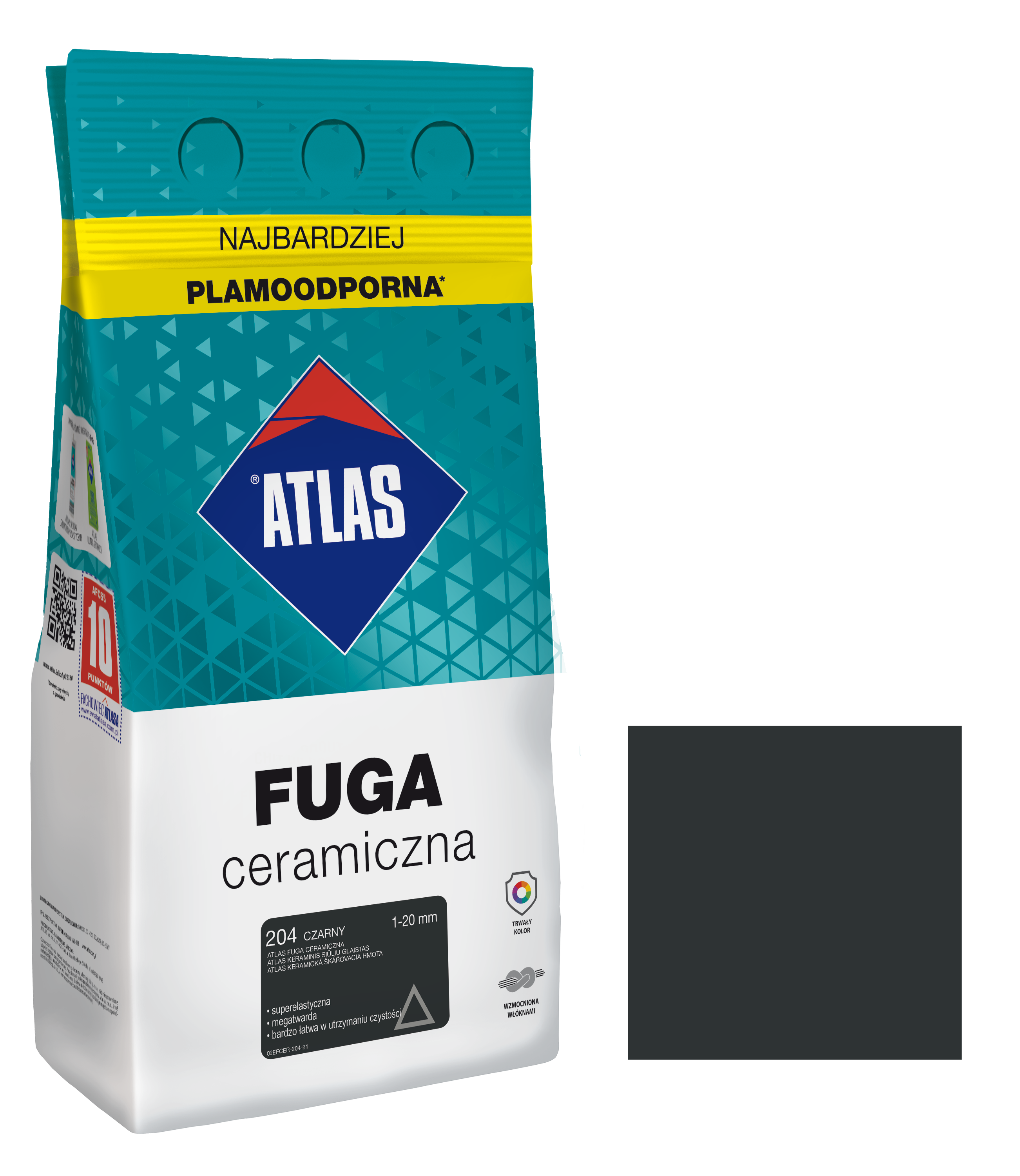 ATLAS FUGA CERAMICZNA 1-20MM 204 CZARNA 5KG
