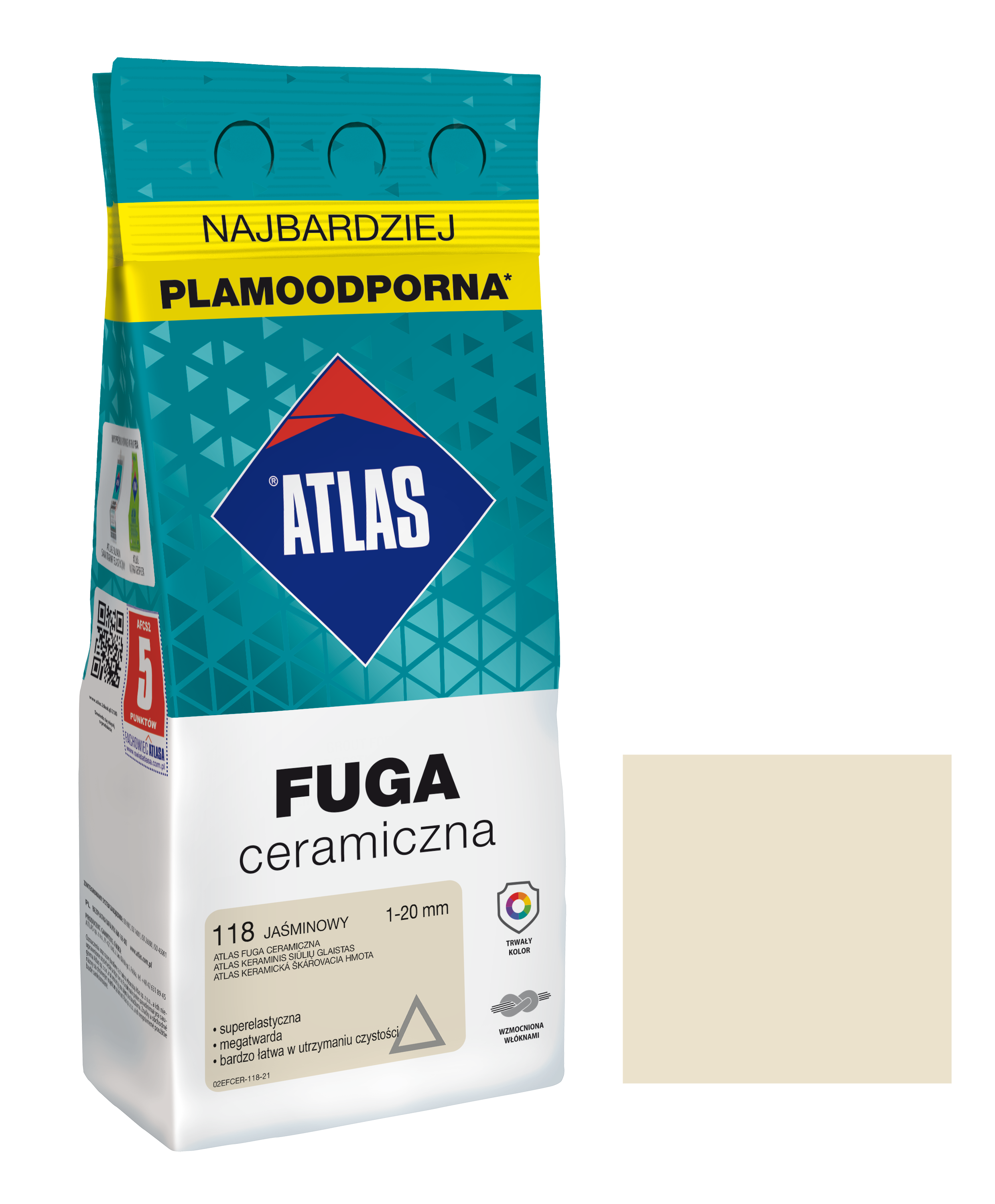 ATLAS FUGA CERAMICZNA 1-20MM 118 JAŚMINOWA 2KG