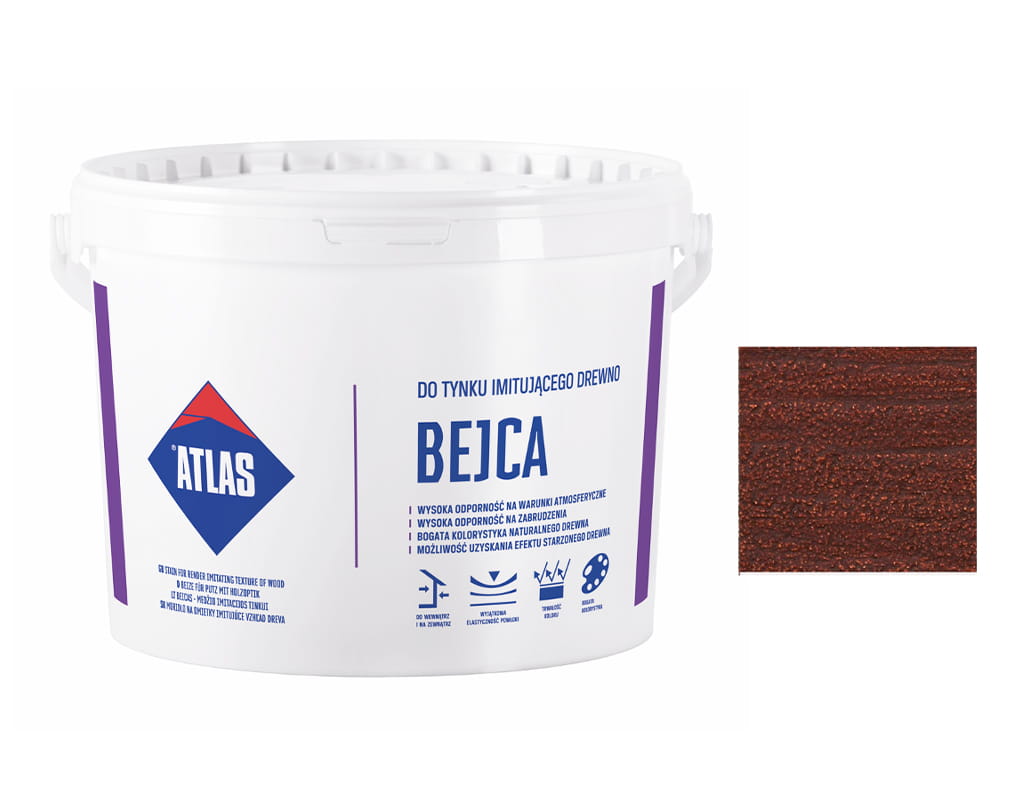 ATLAS BEJCA DO TYNKU IMITUJĄCEGO DESKĘ 07 PALISANDER 4L