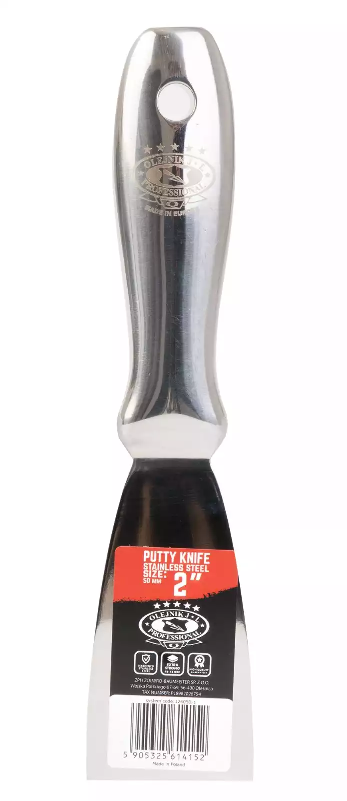 OLEJNIK SZPACHLA SZPACHELKA JEDNOCZĘŚCIOWA MALARSKA DO GIPSU 2" 50MM