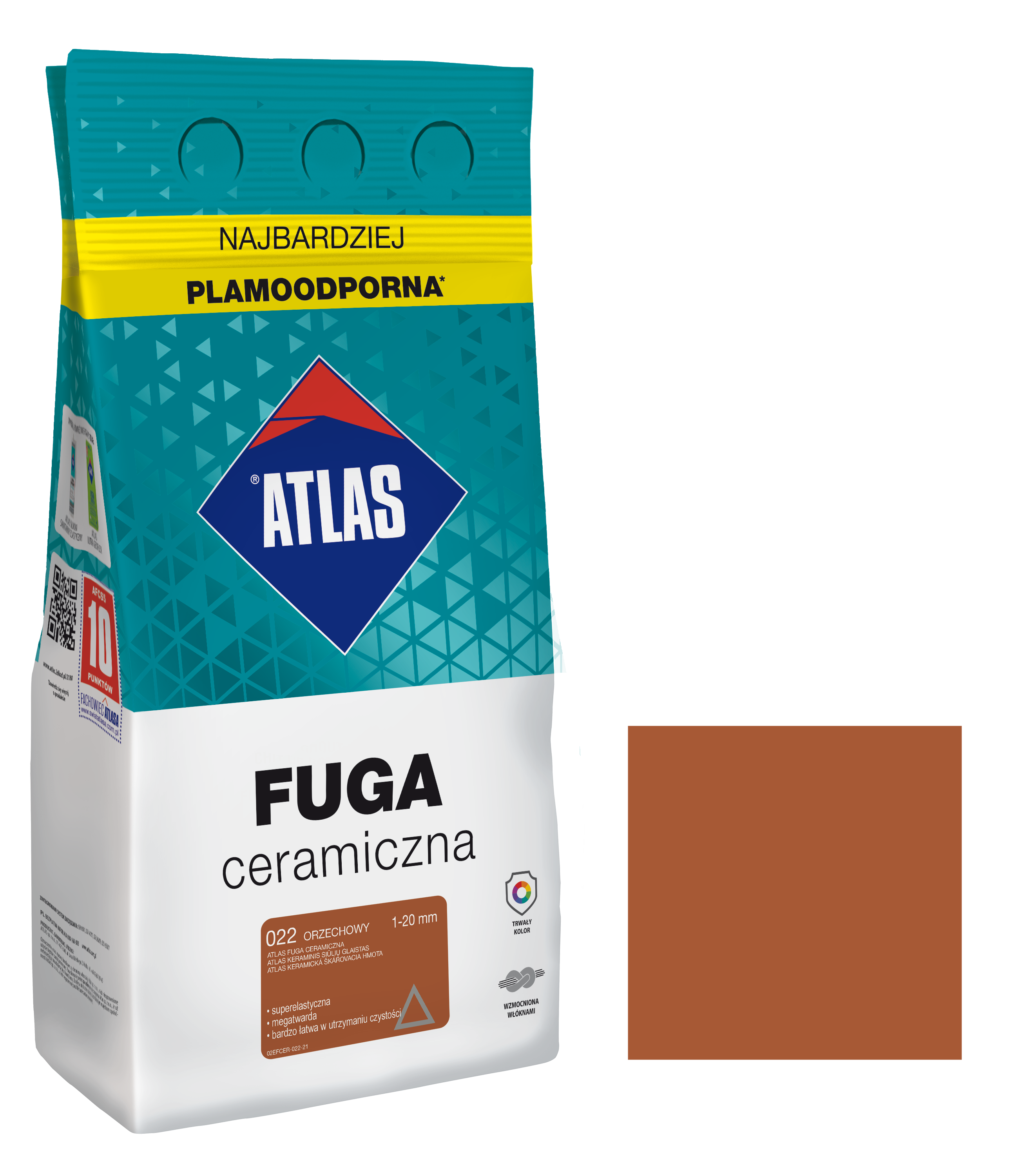 ATLAS FUGA CERAMICZNA 1-20MM 022 ORZECHOWA 5KG