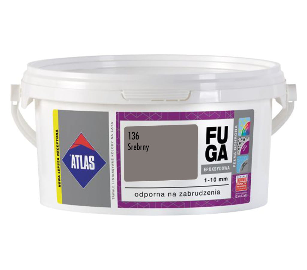 ATLAS FUGA EPOKSYDOWA 1-10MM SREBRNA 136 2KG ZAPRAWA DO SPOINOWANIA