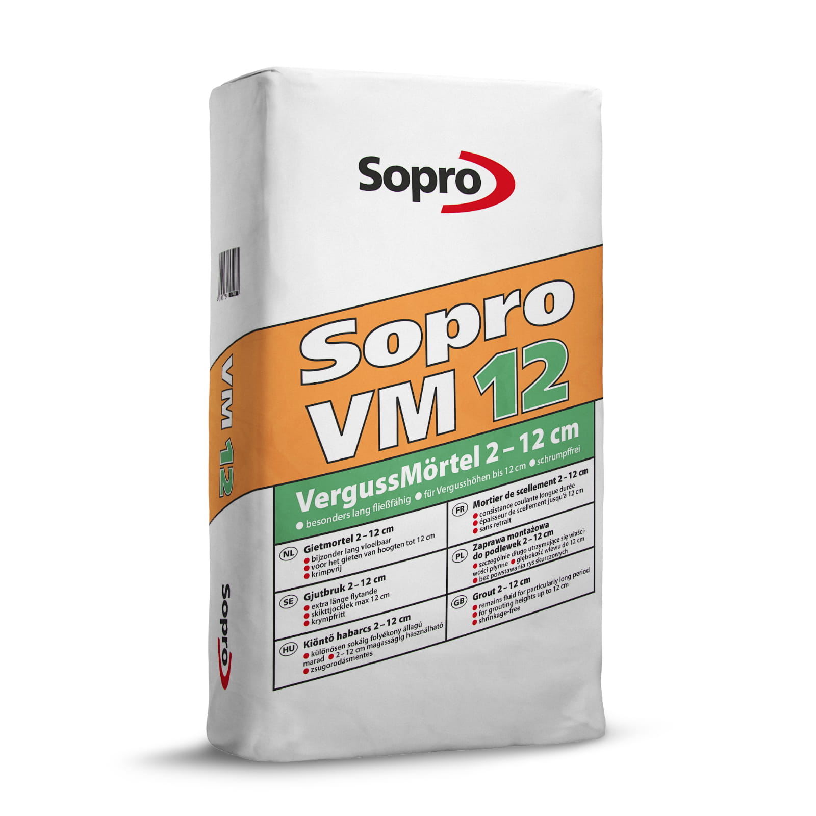 SOPRO VM12 ZAPRAWA MONTAŻOWA DO PODLEWEK 2-12CM 25KG