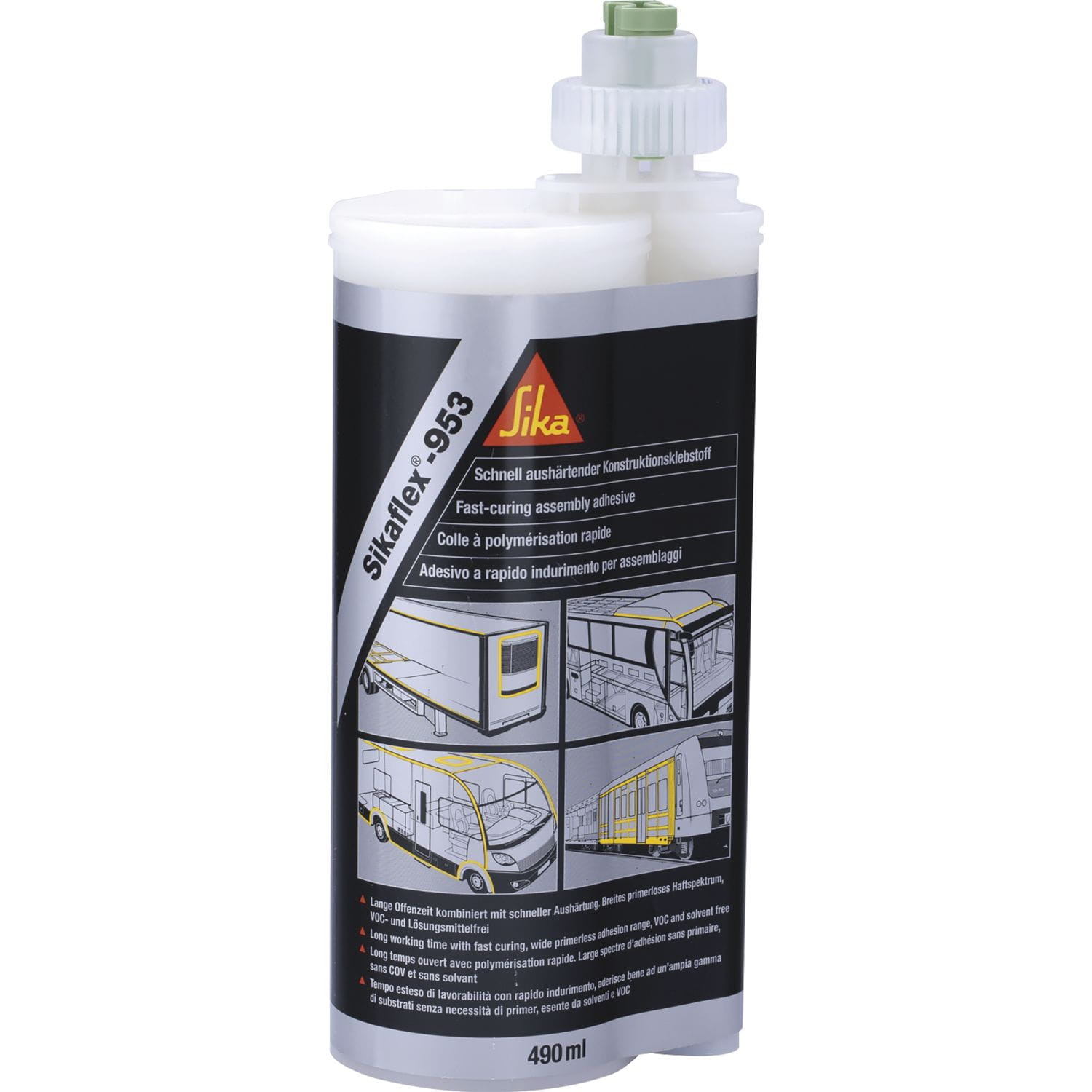 DWUSKŁADNIKOWY KLEJ I USZCZELNIACZ MONTAŻOWY SIKAFLEX 953 BIAŁY 8 X 490ML