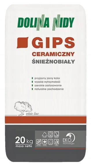 DOLINA NIDY GIPS CERAMICZNY ŚNIEŻNOBIAŁY 20KG
