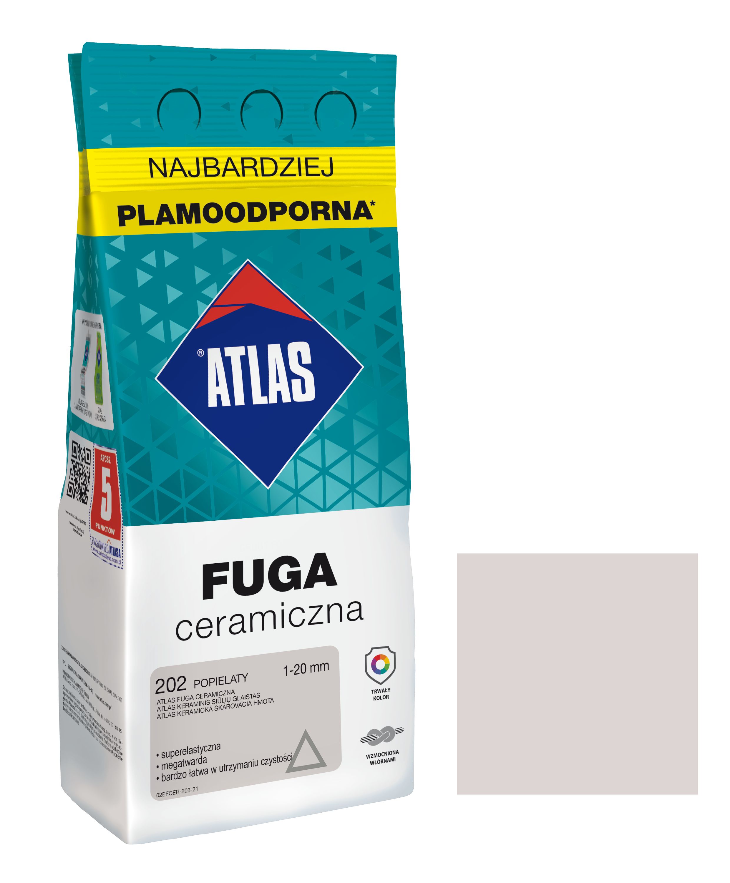 ATLAS FUGA CERAMICZNA 1-20MM 202 POPIELATY 2KG