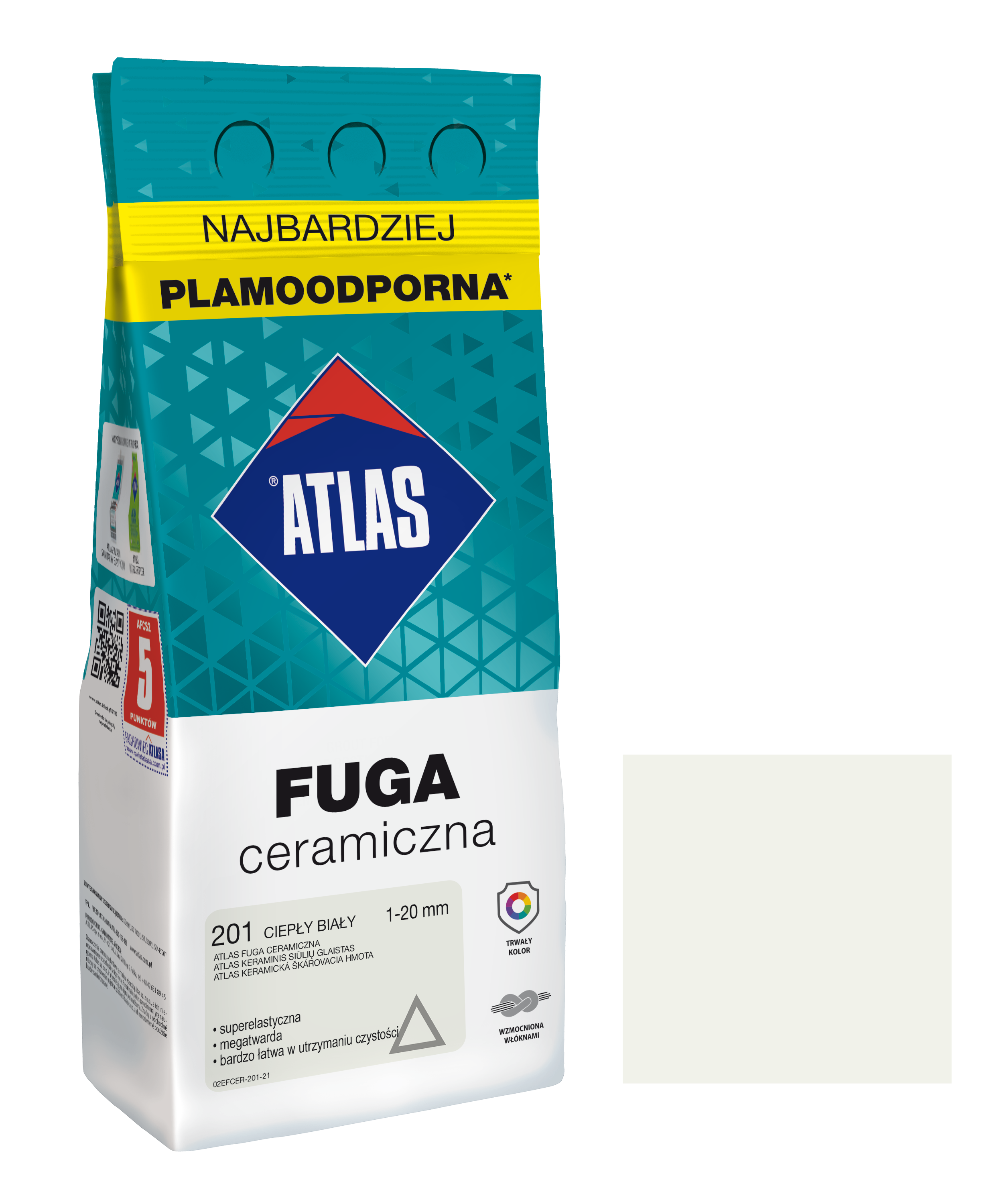ATLAS FUGA CERAMICZNA 1-20MM 201 CIEPŁA BIAŁA 2KG