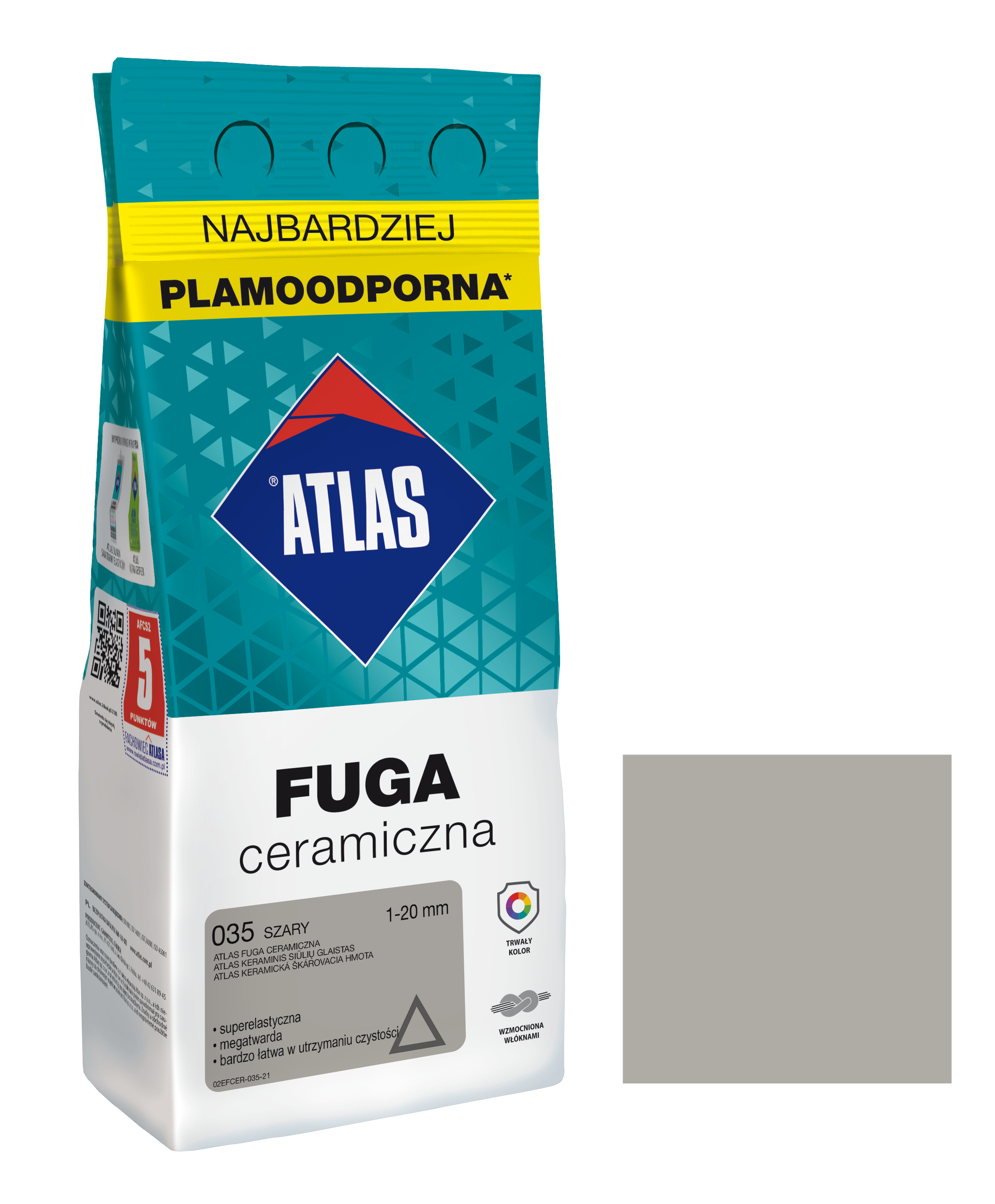 ATLAS FUGA CERAMICZNA 1-20MM 035 SZARA 2KG
