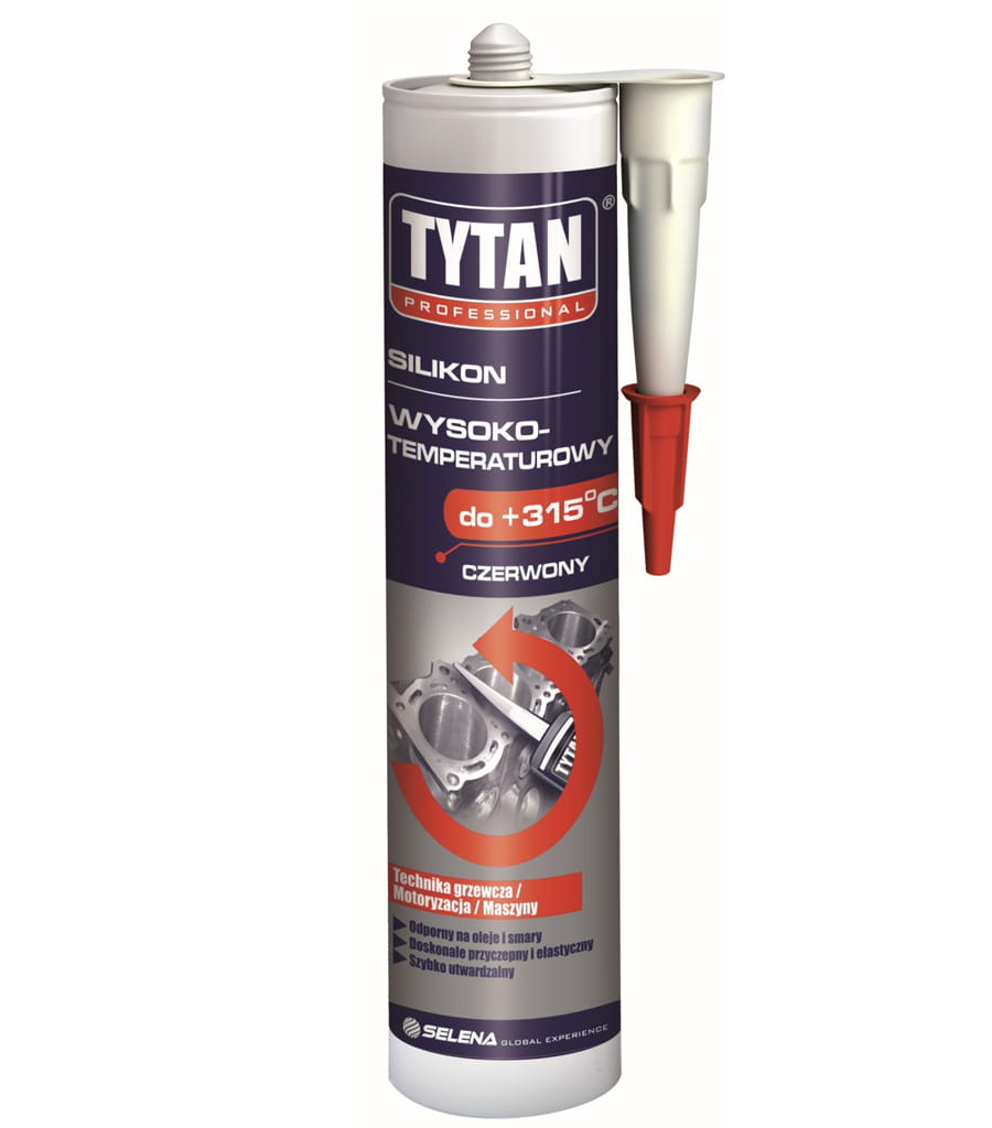 TYTAN SILIKON WYSOKOTEMPERATUROWY CZERWONY 280ML